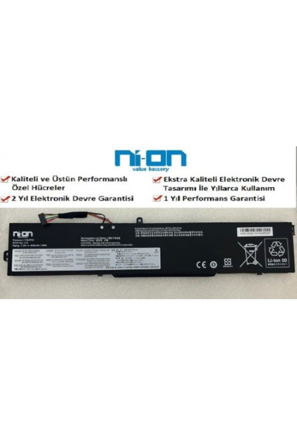 NION Lenovo 5B10Q71252 5B10W67266 uyumlu Notebook Batarya - Pil