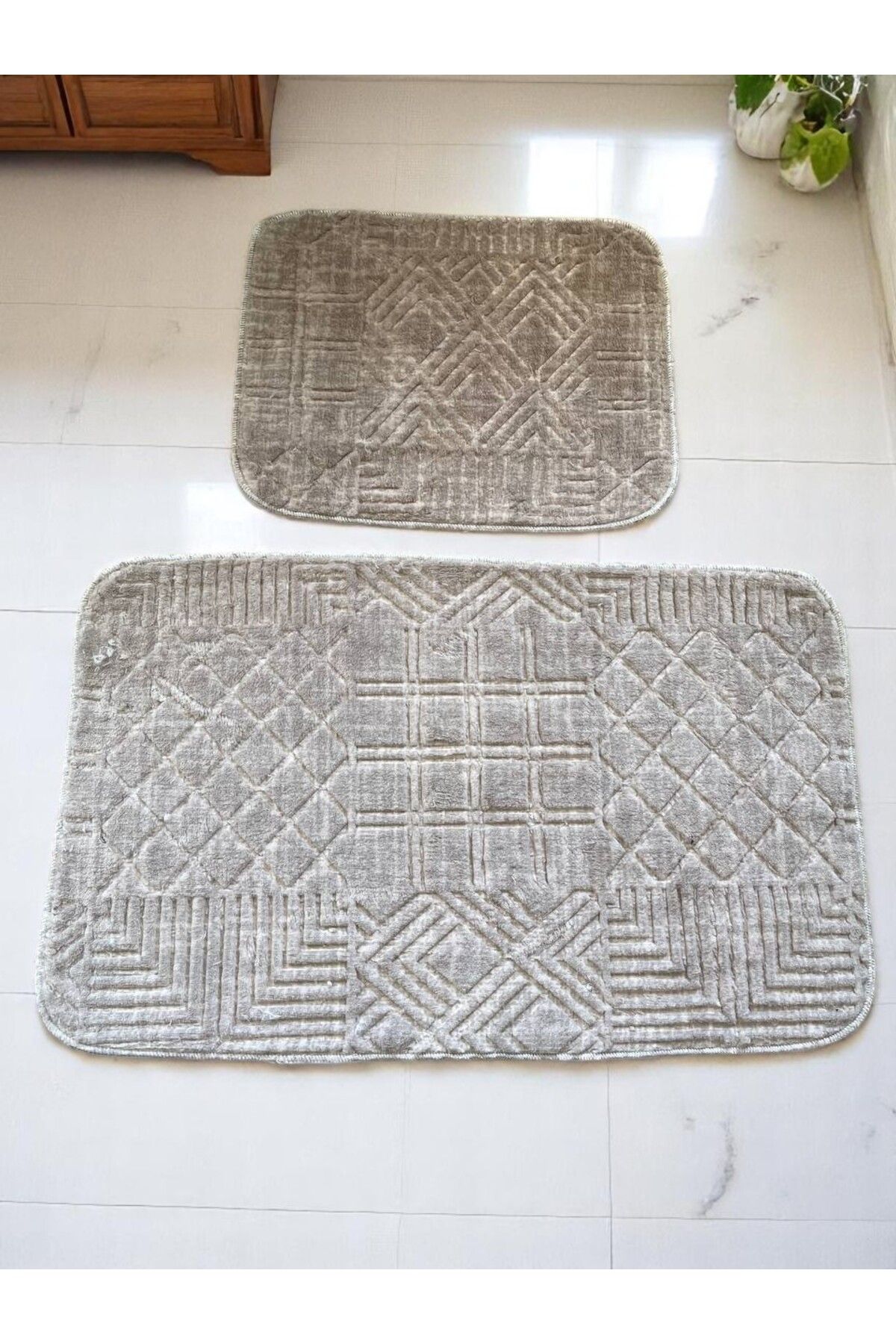 MixCotton Home Banyo Paspası Kaymaz Taban 80x50 Cm + 40x50 Cm