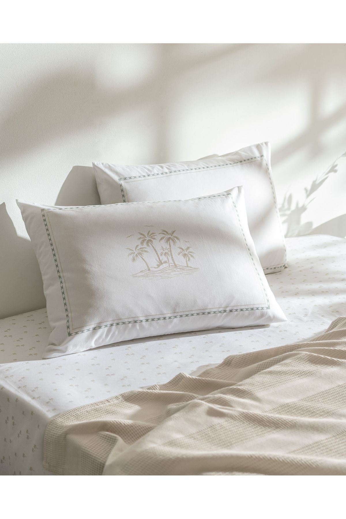 Madame Coco-Mathilda Double 100% Cotton Karde Plain Pique Set - Beige 7