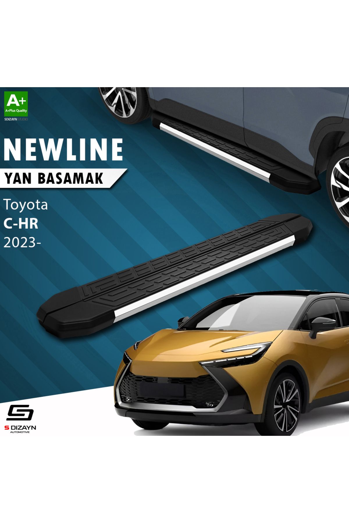 Life Tuning S-Dizayn Toyota C-HR 2 NewLine Krom Yan Basamak 173 Cm 2023 Üzeri A+ Kalite