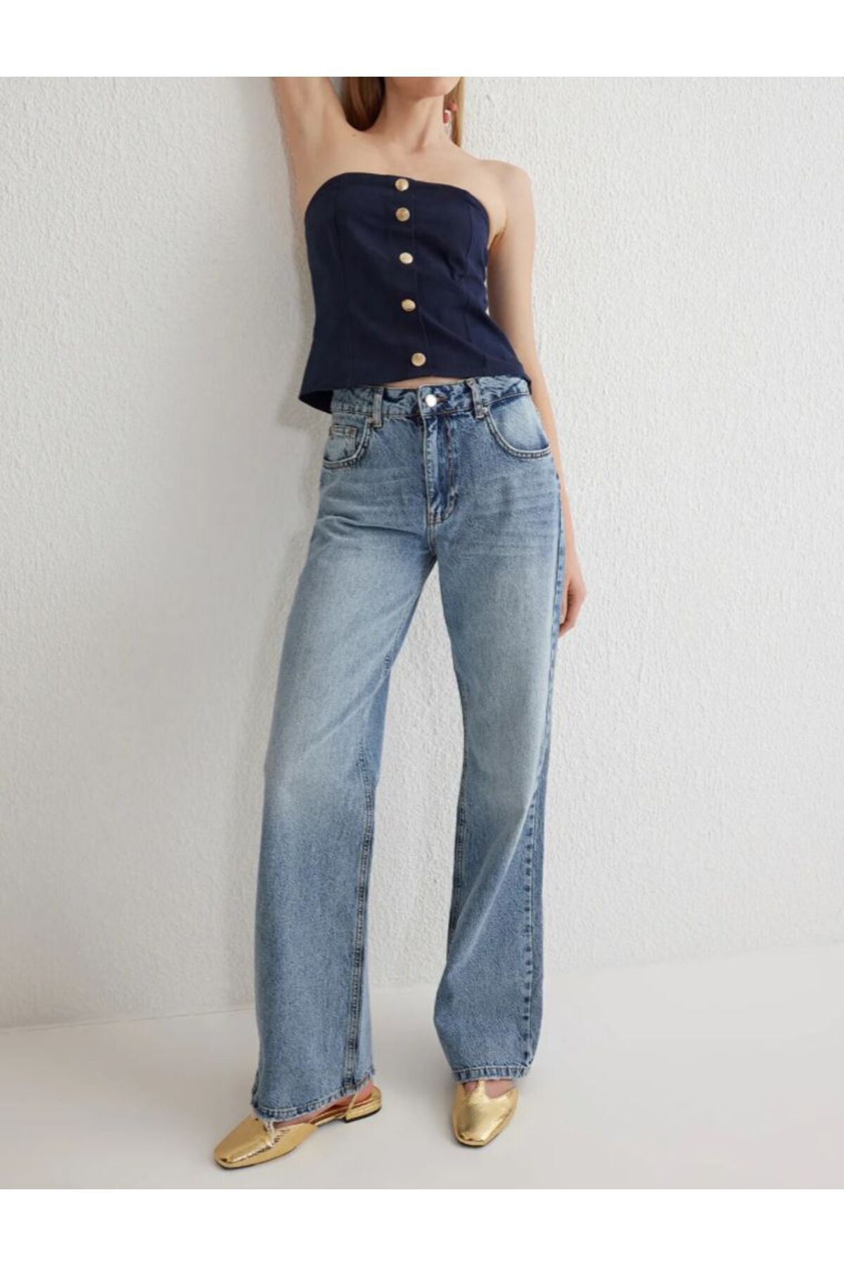 KARACAN COMPANY Normal Bel Wide Leg Jeans