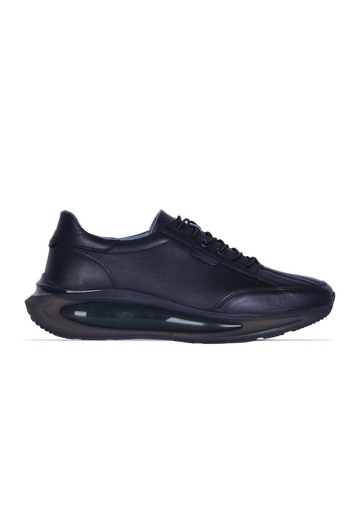 Ayakcenter Baloğlu 1970 Siyah Deri Erkek Sneaker Ayakkabı