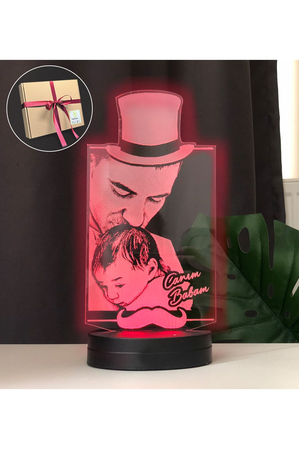 hediye-ci Babalara Özel Resimli 3d Led Gece Lambası