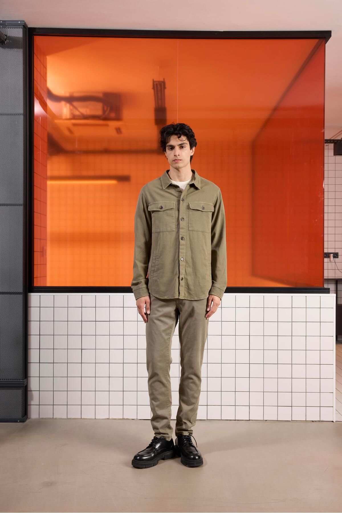 GMG FIRENZE Regular Fit Moleskin Kumaş Erkek Dış Gömlek