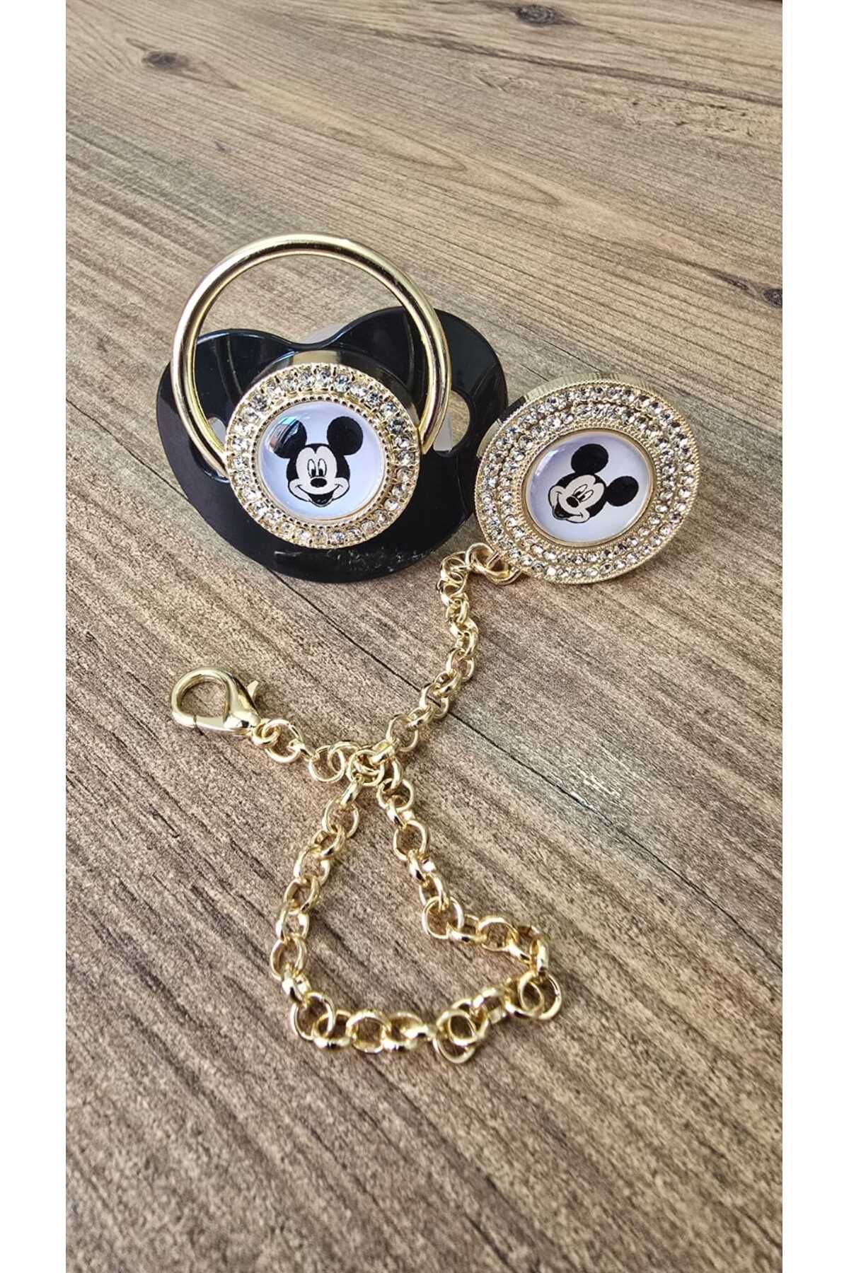 DAPWEAR'S KIDS Özel Yapım Zirkon Taşlı 0-6 Emzik ve Zincir Takımı
