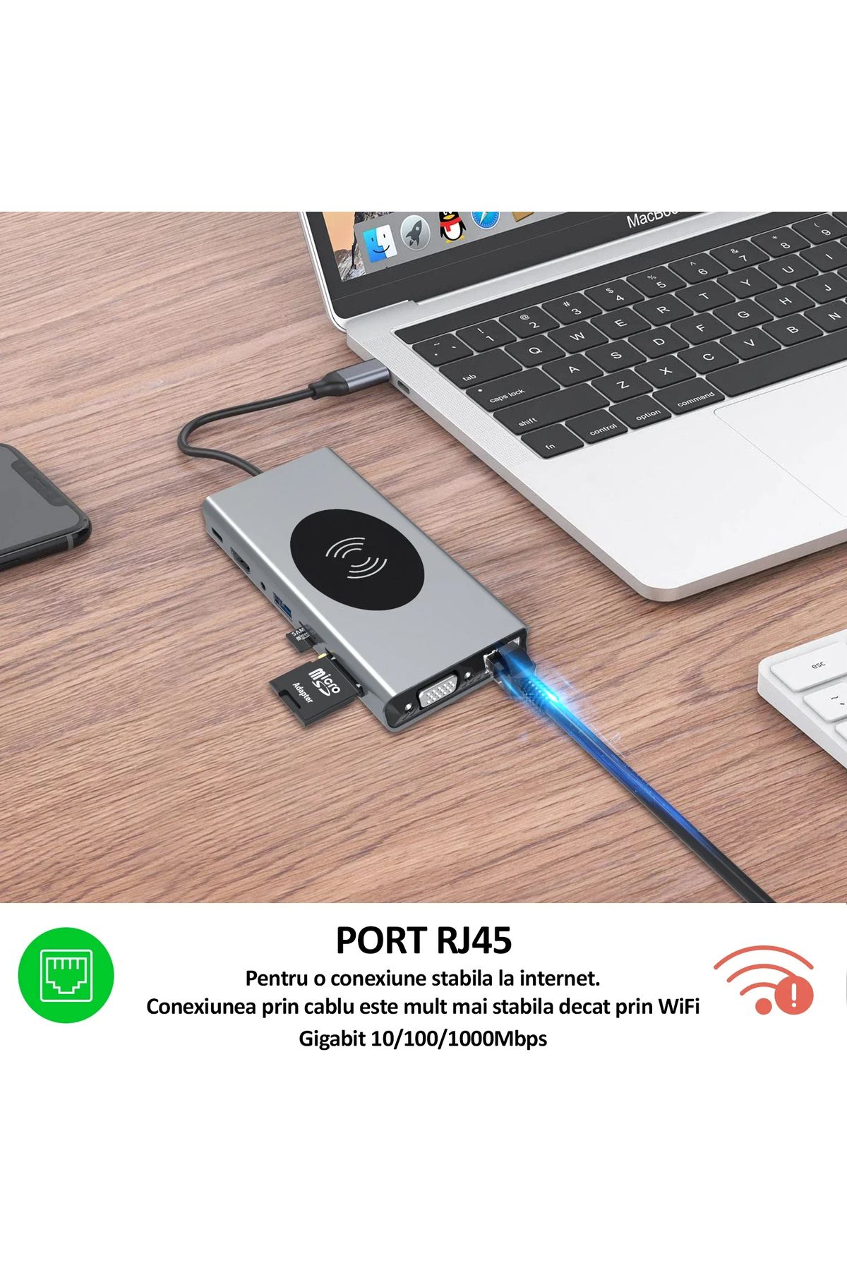 NEXTLY-15 In 1 Multifunctional Usb-c Hub, , Multiport Adapter, Wireless Charging 5