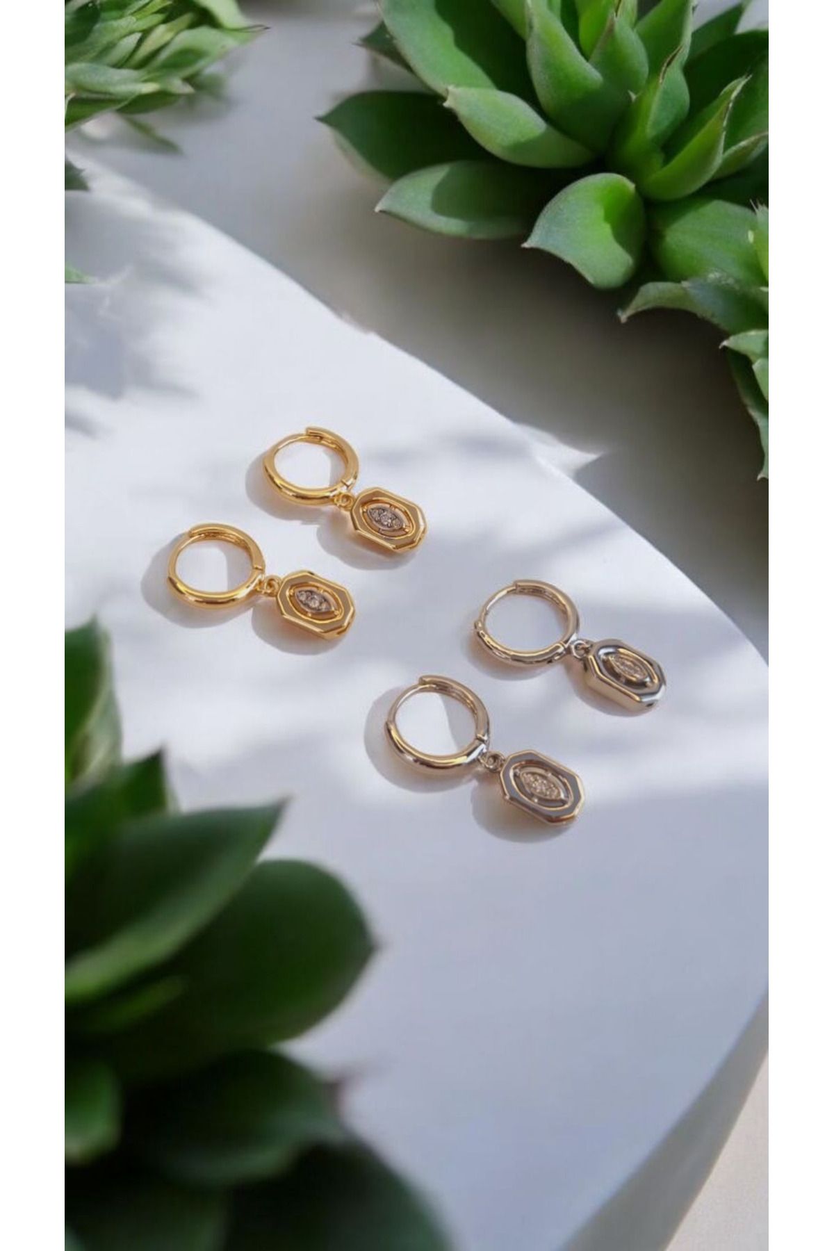 İNİTİUM Premium Seri Paslanmaz Çelik Taşlı Küpe