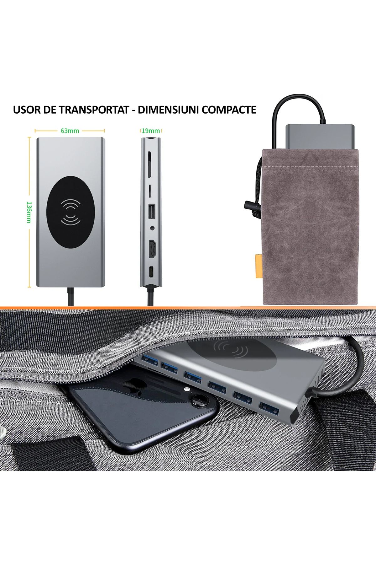 NEXTLY-15 In 1 Multifunctional Usb-c Hub, , Multiport Adapter, Wireless Charging 7