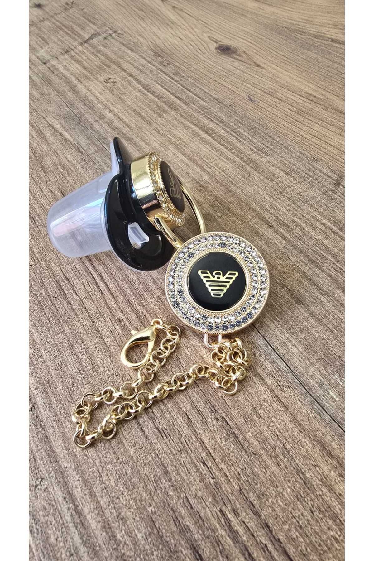 DAPWEAR'S KIDS Özel Yapım Zirkon Taşlı 0-6 Emzik ve Zincir Takımı