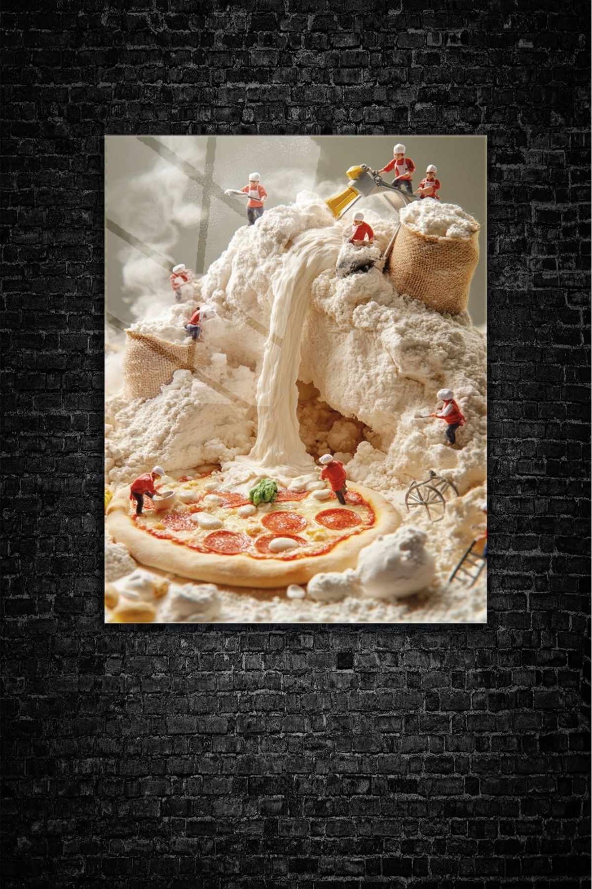 z zizuph Pizza Yapan Aşçılar Temalı Tablo, Kafe Tablo, Pizzacı Tablo, Restoran Tablo, 4 mm Temperli Cam Tablo