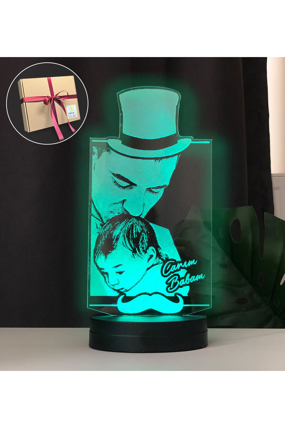 hediye-ci Babalara Özel Resimli 3d Led Gece Lambası