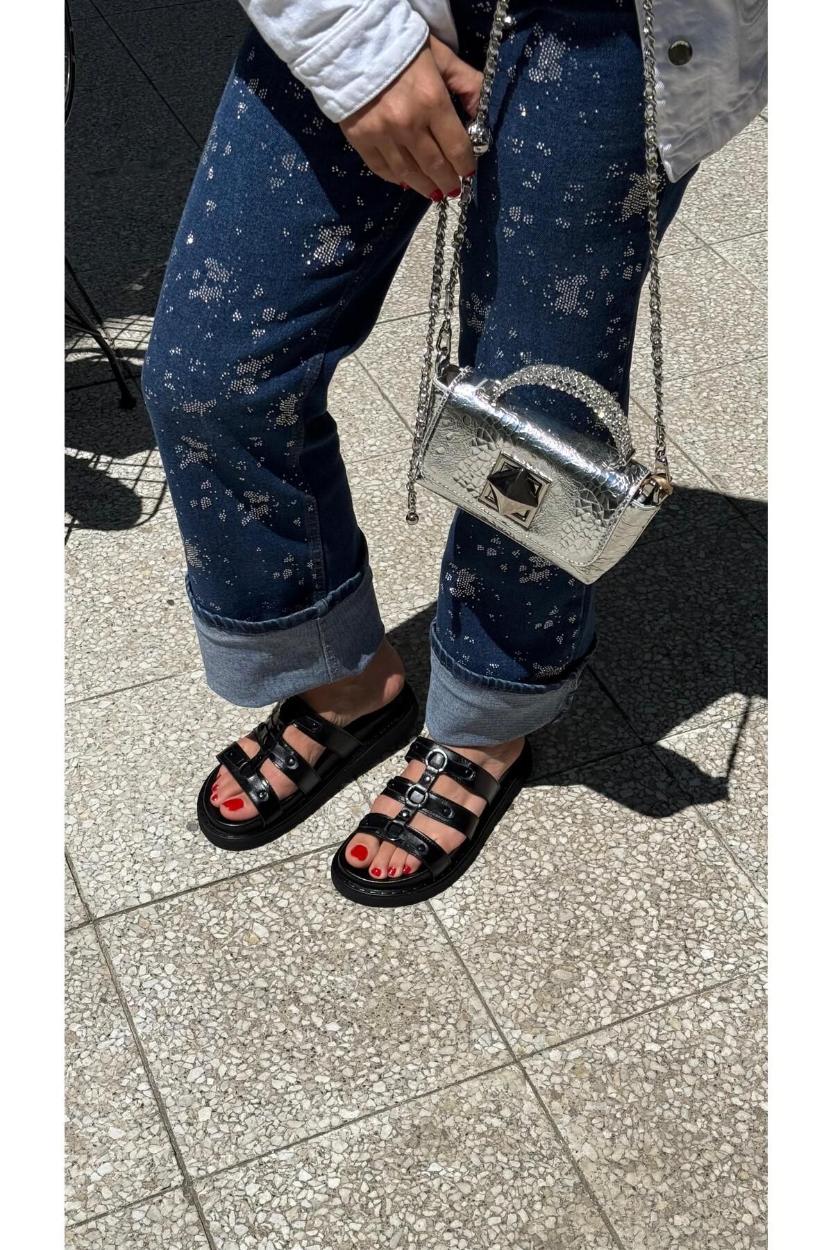 by emine eren emotion shoes Mino Hakiki Deri Yüksek Taban Terlik