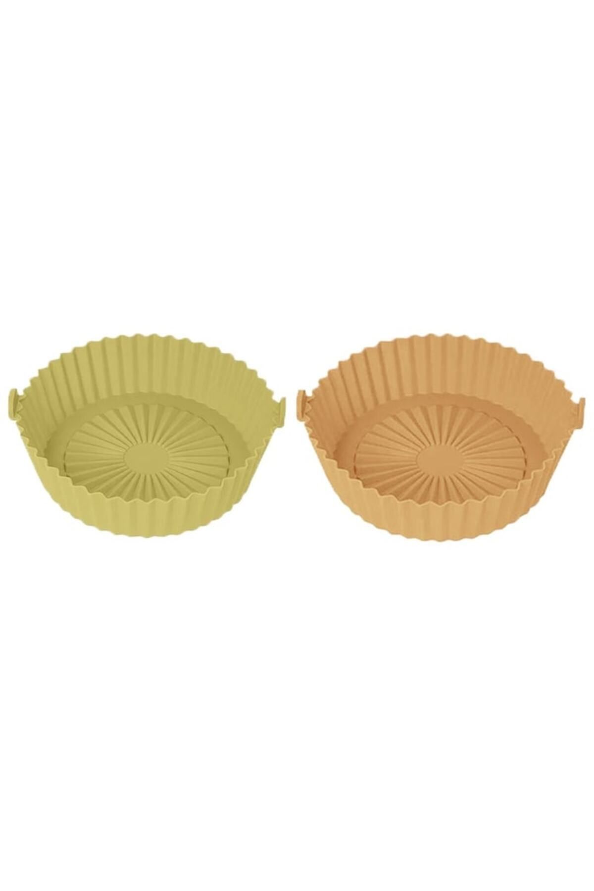NEXTLY Set Of 2 X Silicone Mold For Airfryer, 17 Cm, Orange-yellow - One Size