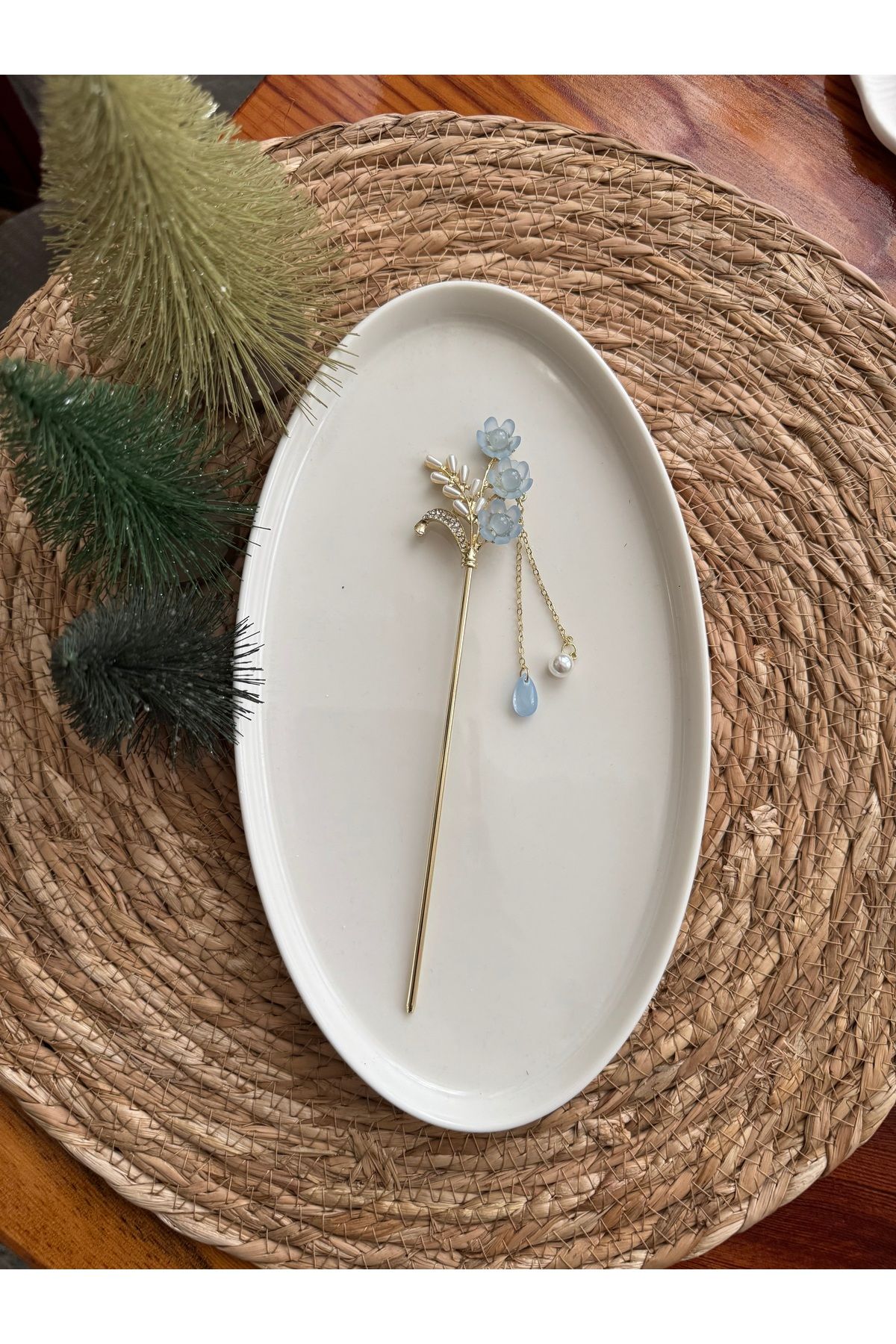 Maral Accessories Çiçekli Japon model topuz Toka