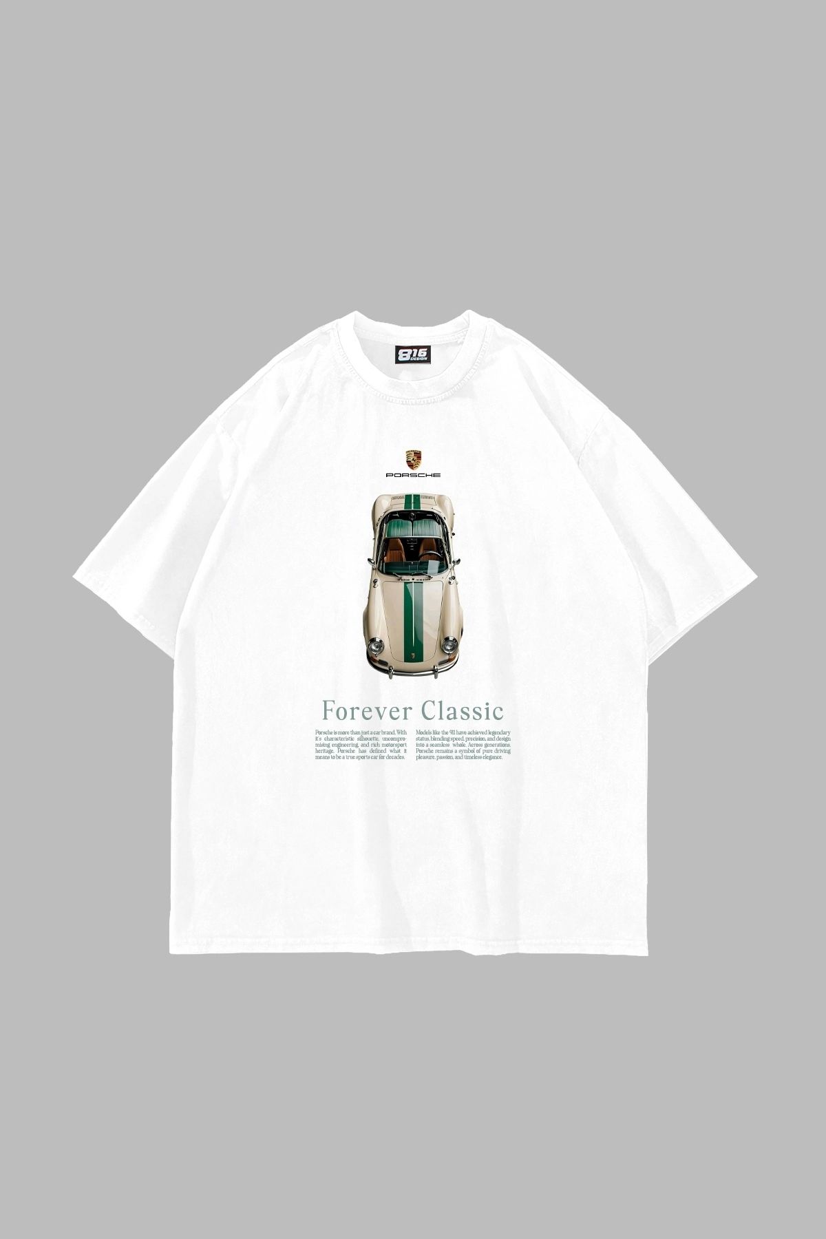 Sekizbiraltı Forever Classic Baskılı Oversize Unisex Beyaz Tshirt