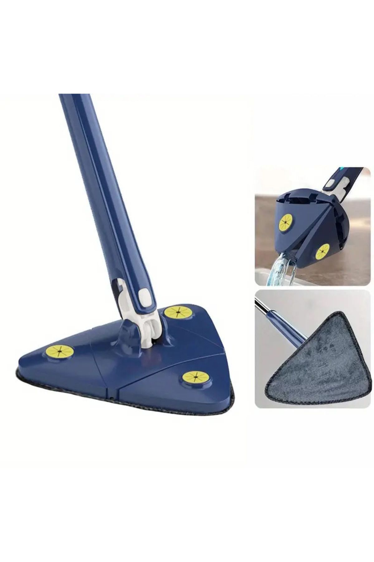 NEXTLY-Multifunctional Mop For Dry And Wet Surfaces, 360 Rotating Triangular Head, Handle 4