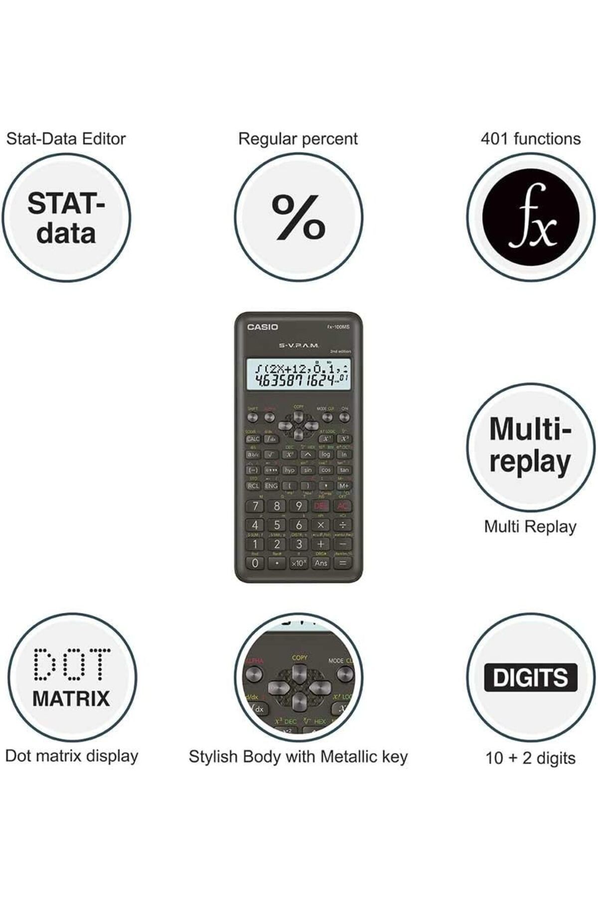 Casio-Fx-100ms 2nd Edition Non-programmable Scientific Calculator 3