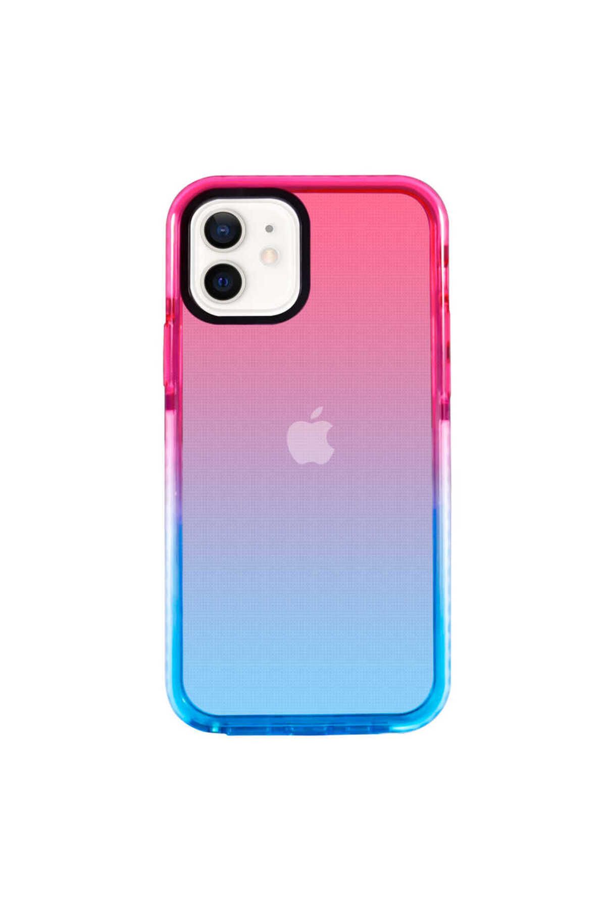 Teleplus iPhone 12 Kılıf Punto Renk Geçişli Silikon