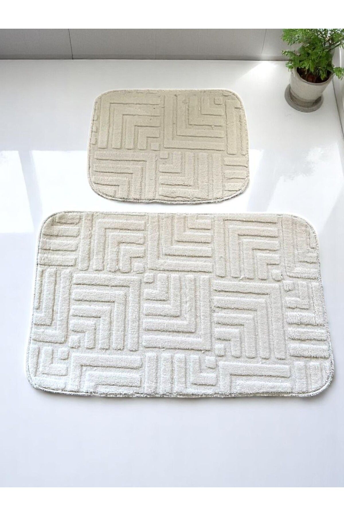 MixCotton Home Banyo Paspası Kaymaz Taban 80x50 Cm + 40x50 Cm