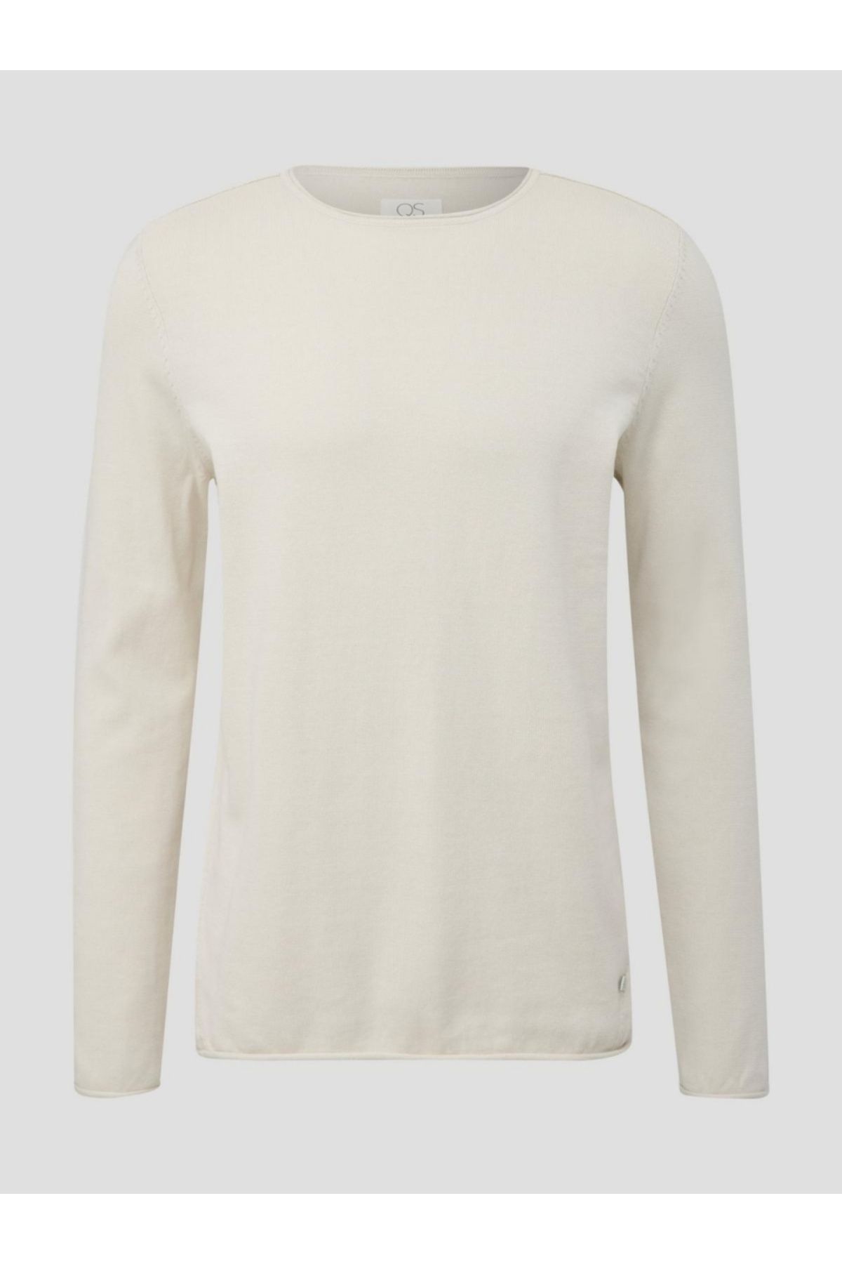 QS by s.Oliver-Men's slim sweater, with a scoop neck, Light gray 5