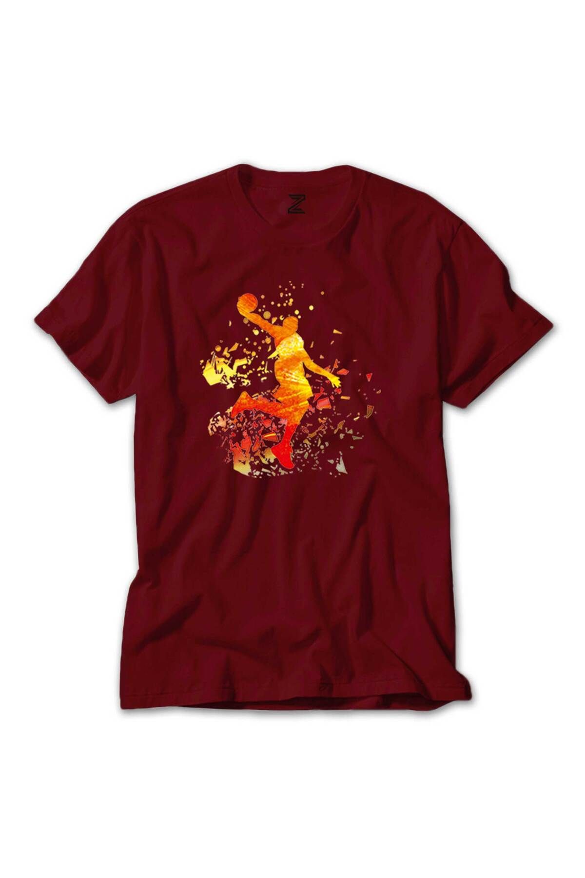 WAKHA Basketball Fire Silhouette Kırmızı Tişört