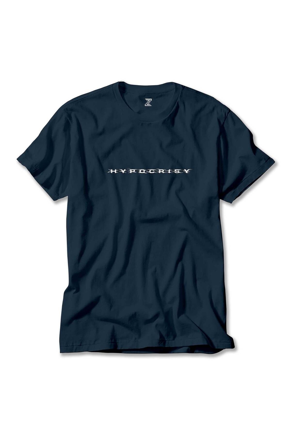 WAKHA Hypocrisy Logo Lacivert Tişört