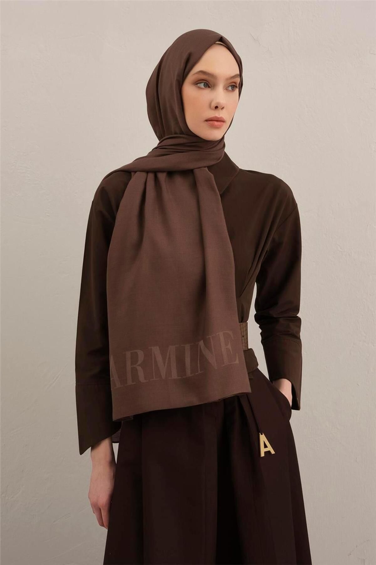 Armine Logo Drop Pamuk İpek Şal 11