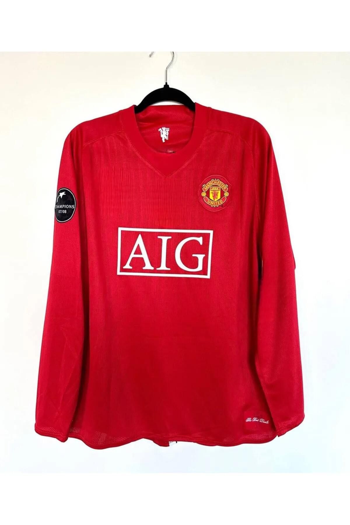 yenteks KOPYA - M.UNITED MOSCOW RONALDO 2008 KIRMIZI UZUN KOL YETİŞKİN FORMASI
