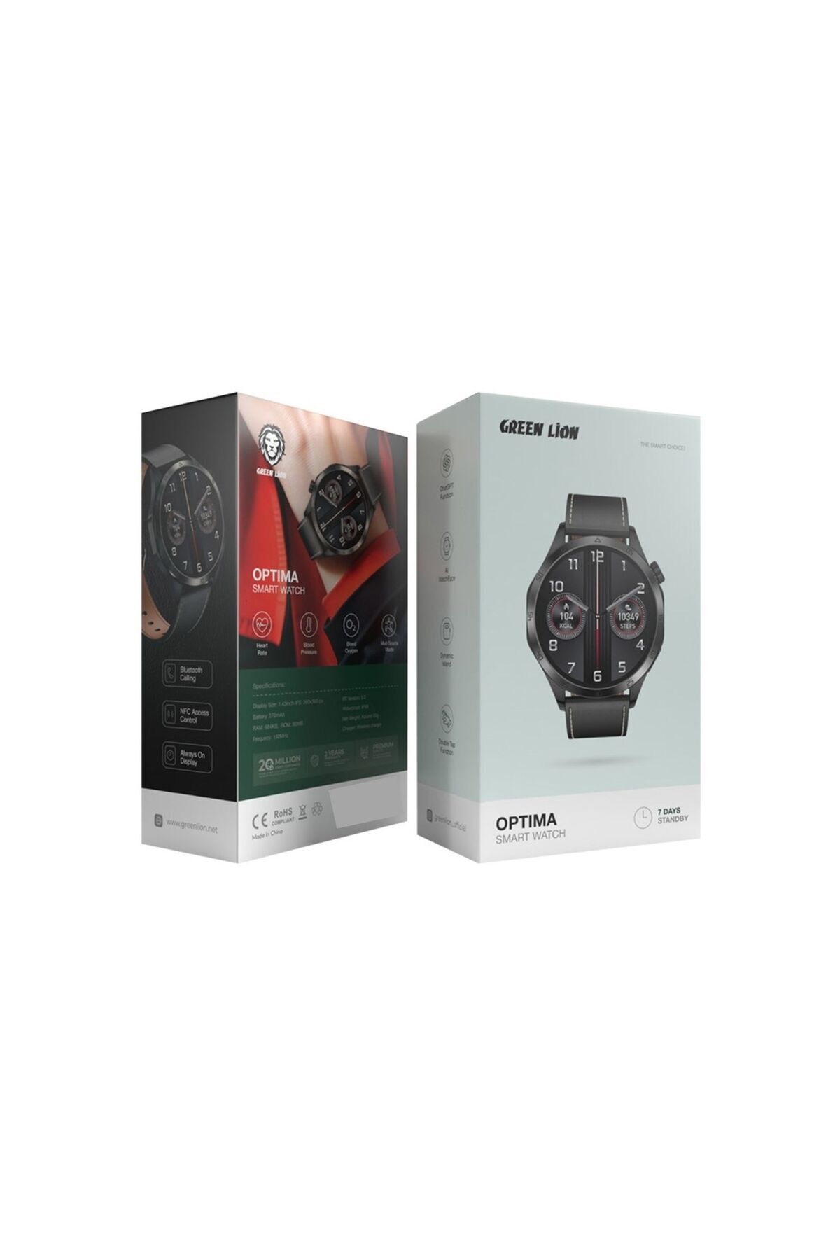 Green Lion-GREEN LION Optima Smart Watch, ChatGPT Function, AI WatchFace, Dynamic Island, Double Tap Function, 2