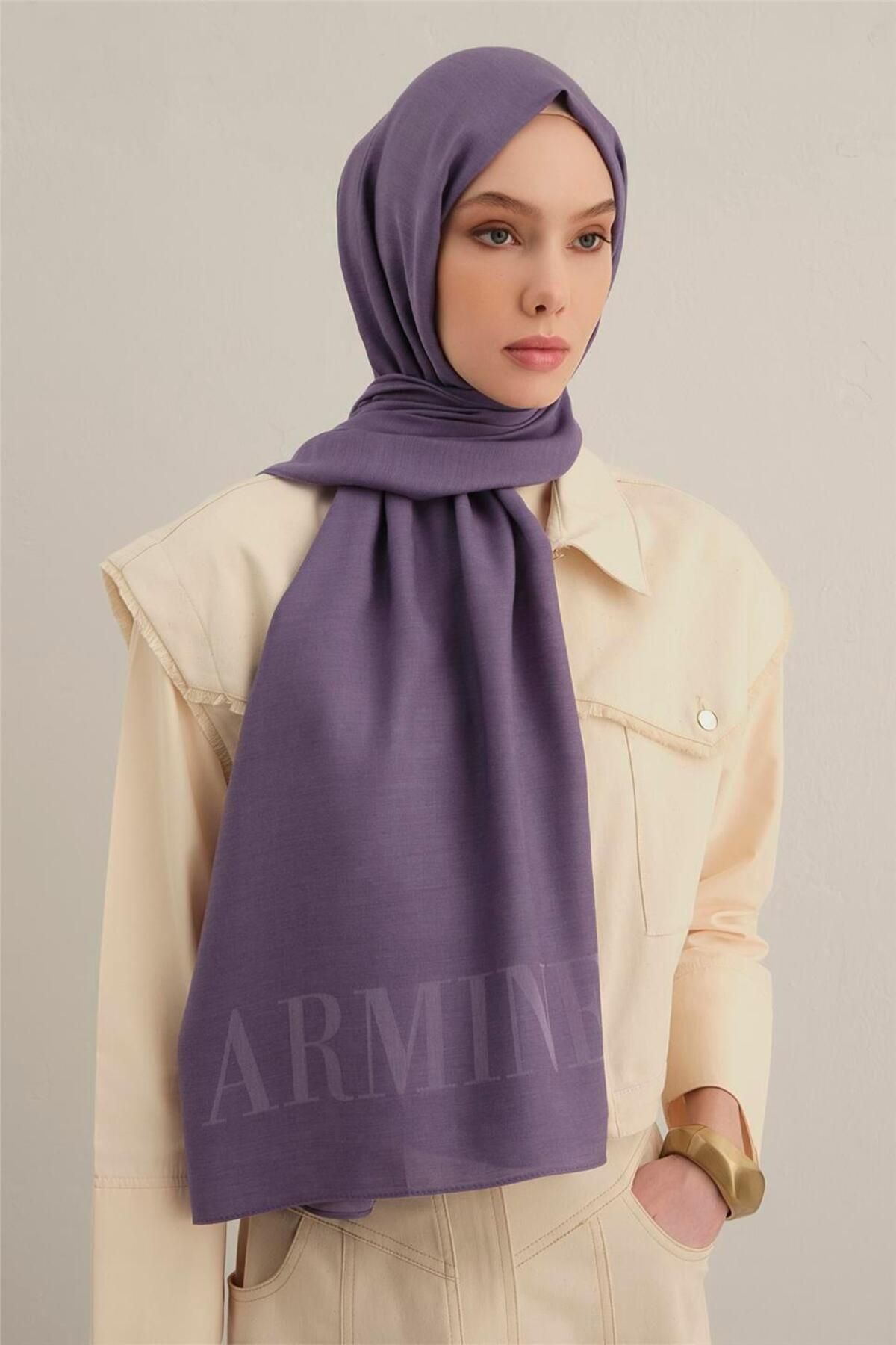 Armine Logo Drop Pamuk İpek Şal 45