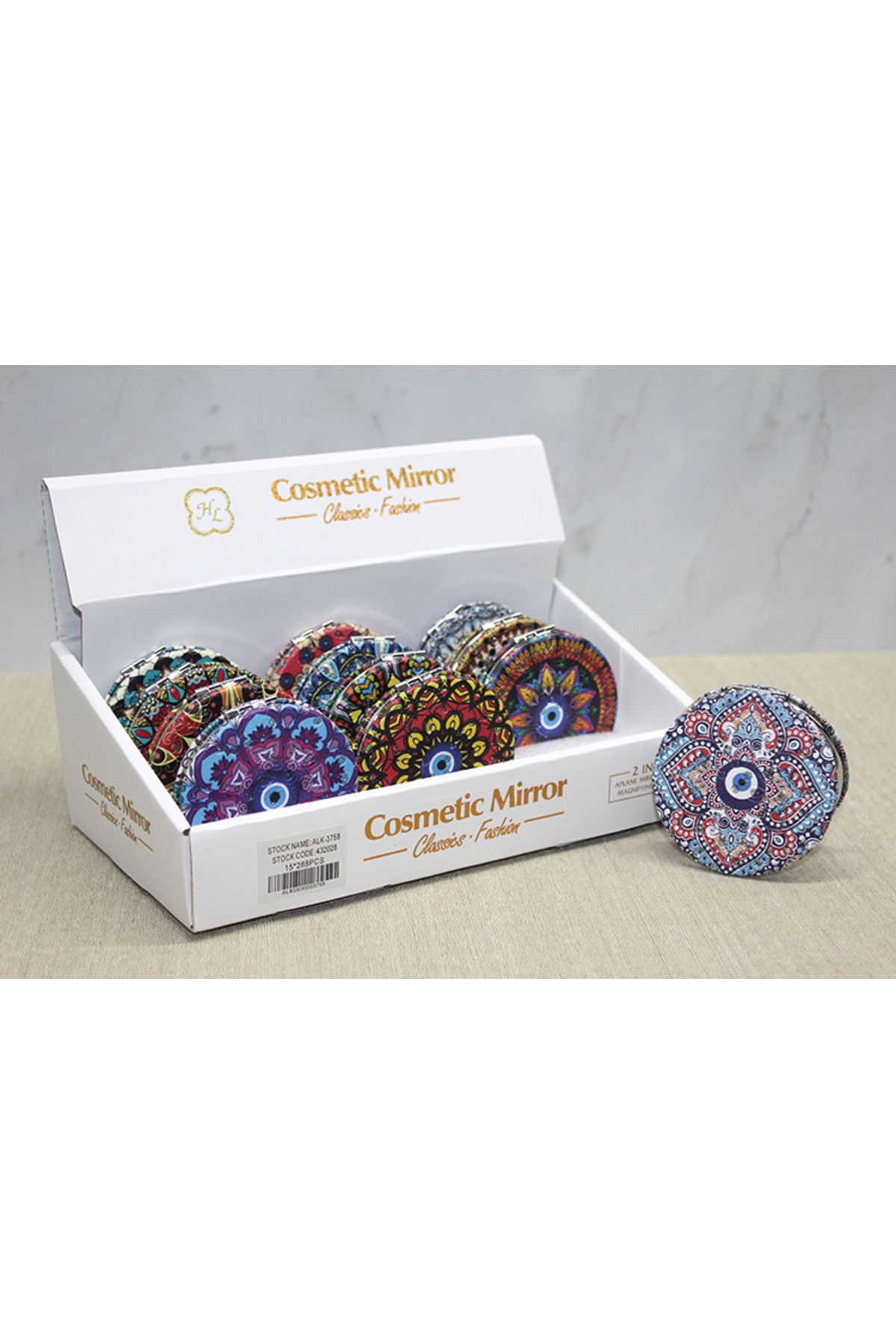 Vivesta Shop Taşlı El Aynası Yuvarlak İnce