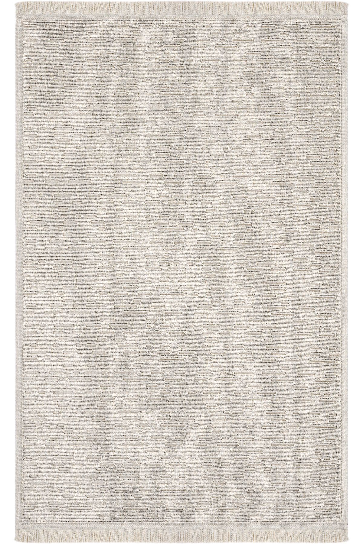 Cool Halı Mirage Bej Halı Çizgili Bukle Dokuma Kaymaz Taban Yıkanabilir Halı Modern Oturma Odası Salon Halısı