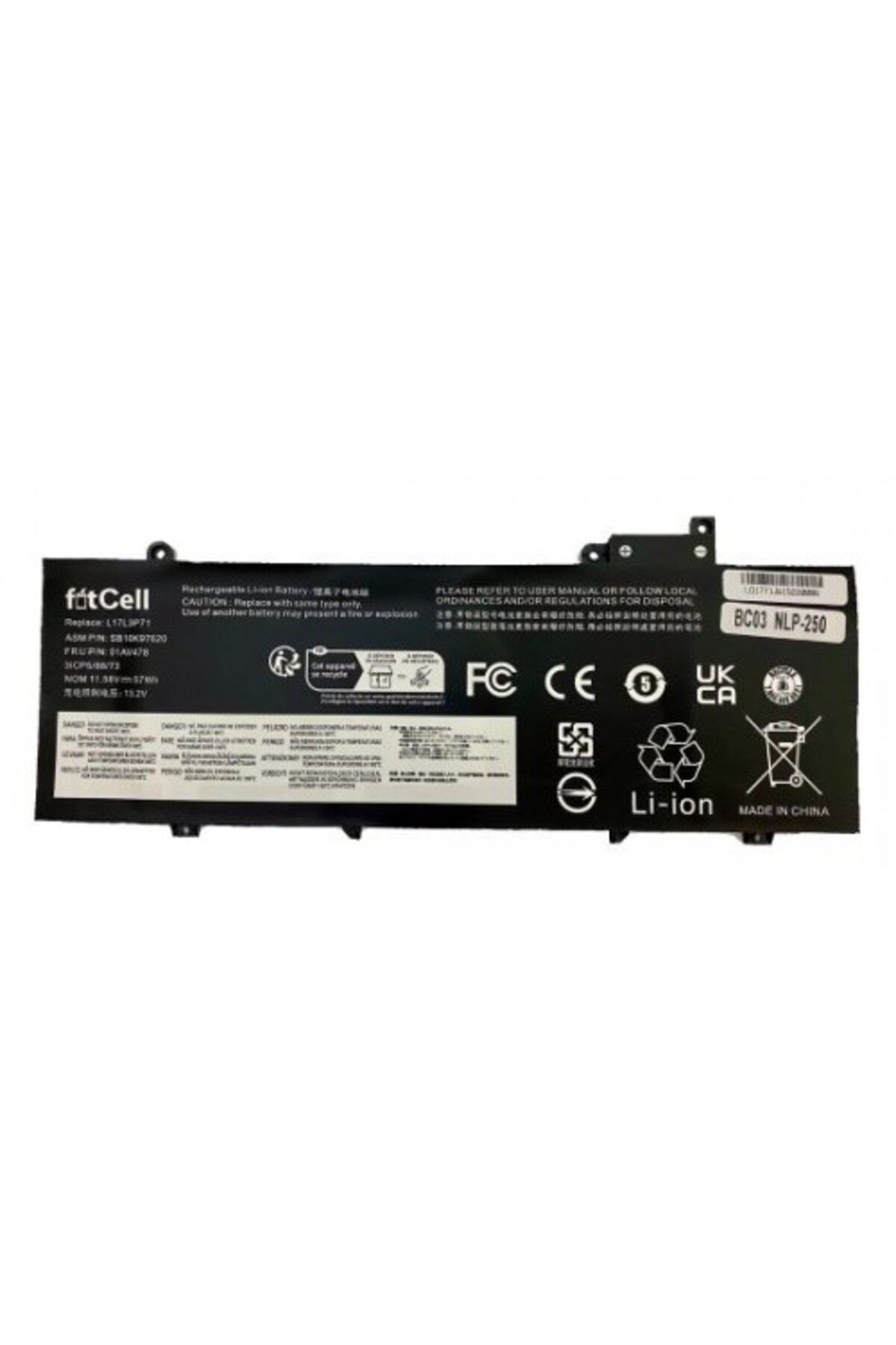 FITCELL Lenovo 01AV479 SB10K97622 , SBB0N10657 SB10K97621 uyumlu Notebook Batarya - Pil