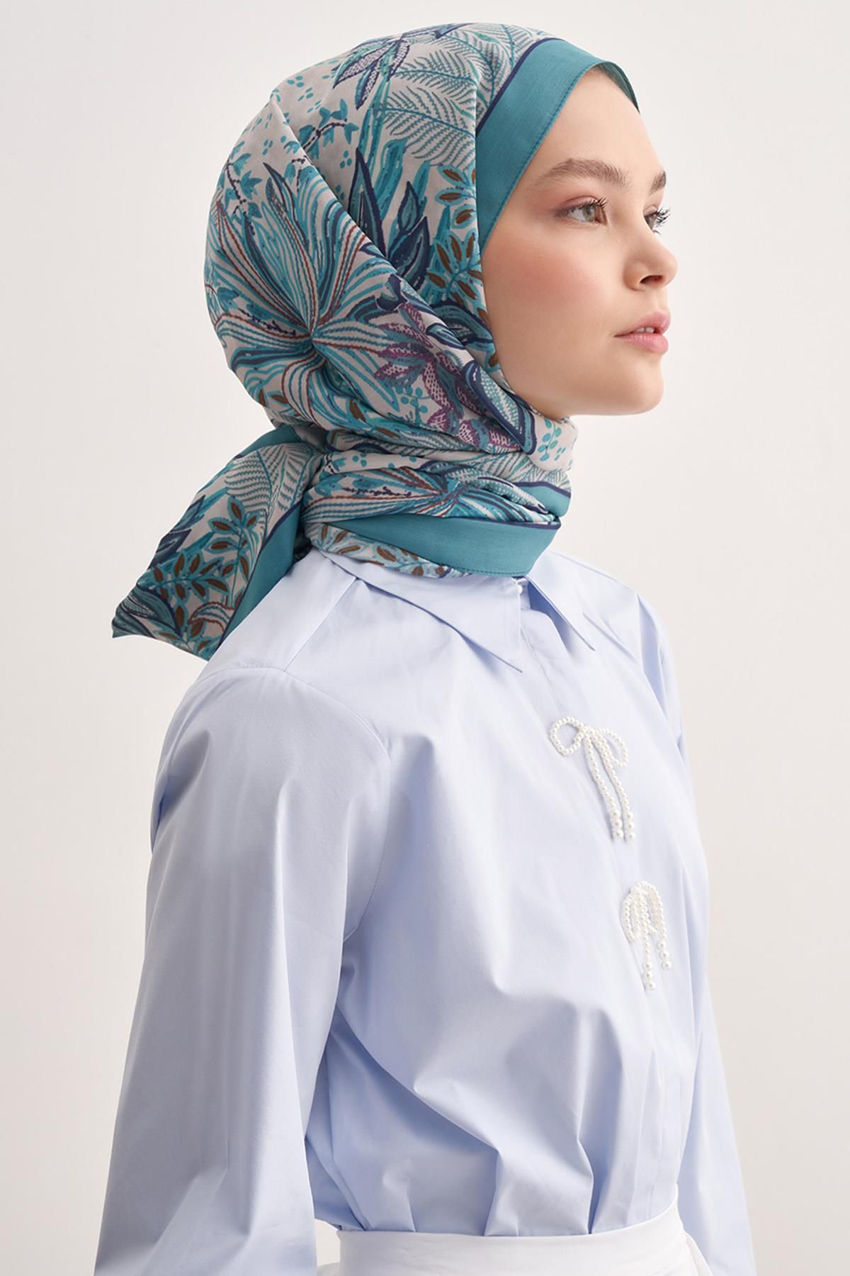 carell Lily Mavi Vela Floş Şal