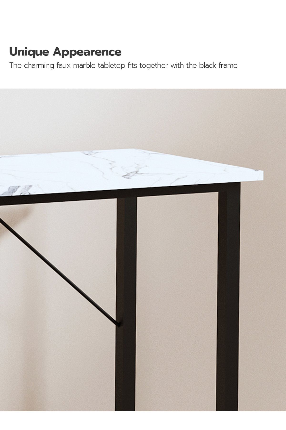 AnneFish-Console Table Faux Marble Entryway Sofa Table Marble Entrance Table Kitchen Bar Display Table 6