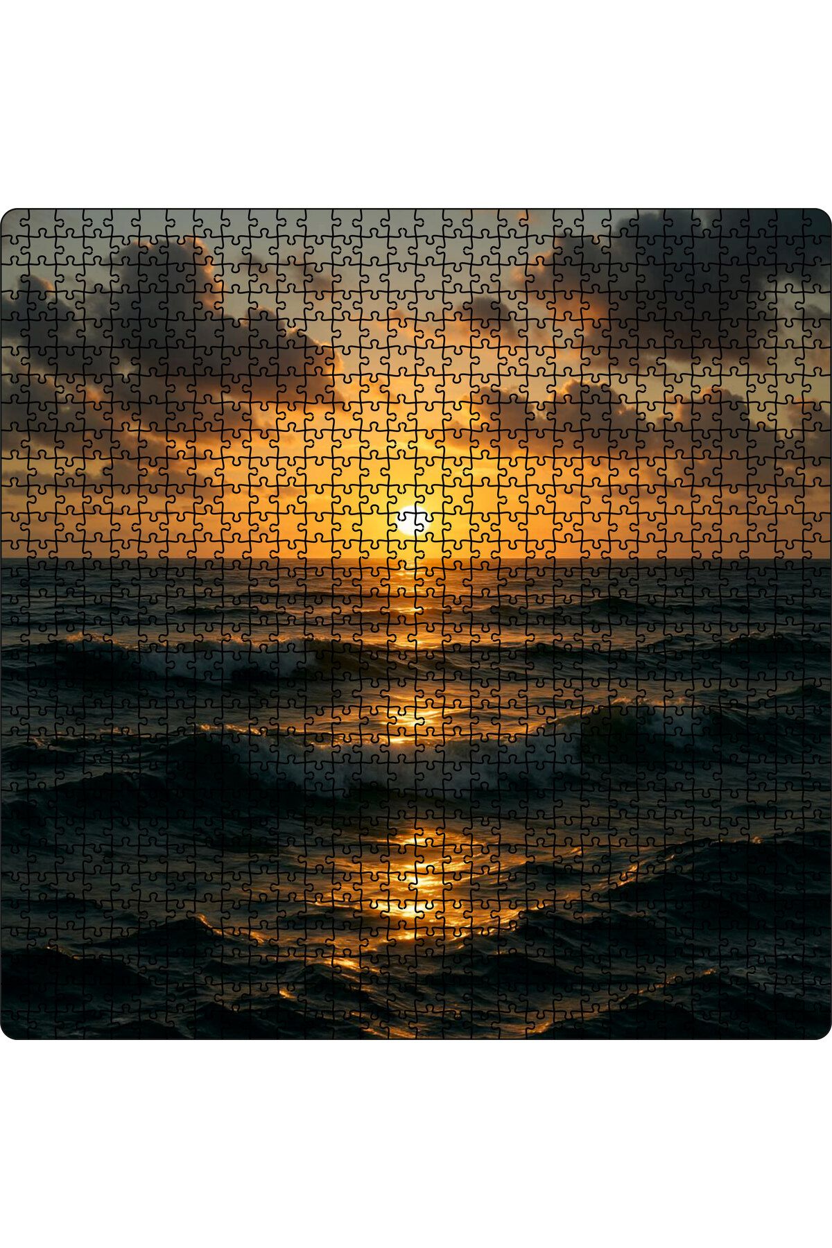 WOODENCRAFT SAHİL GÜNBATIMI AHŞAP PUZZLE 900 PARÇA 50 X 50 TABLO OLARAK DUVARA ASILABİLİR.