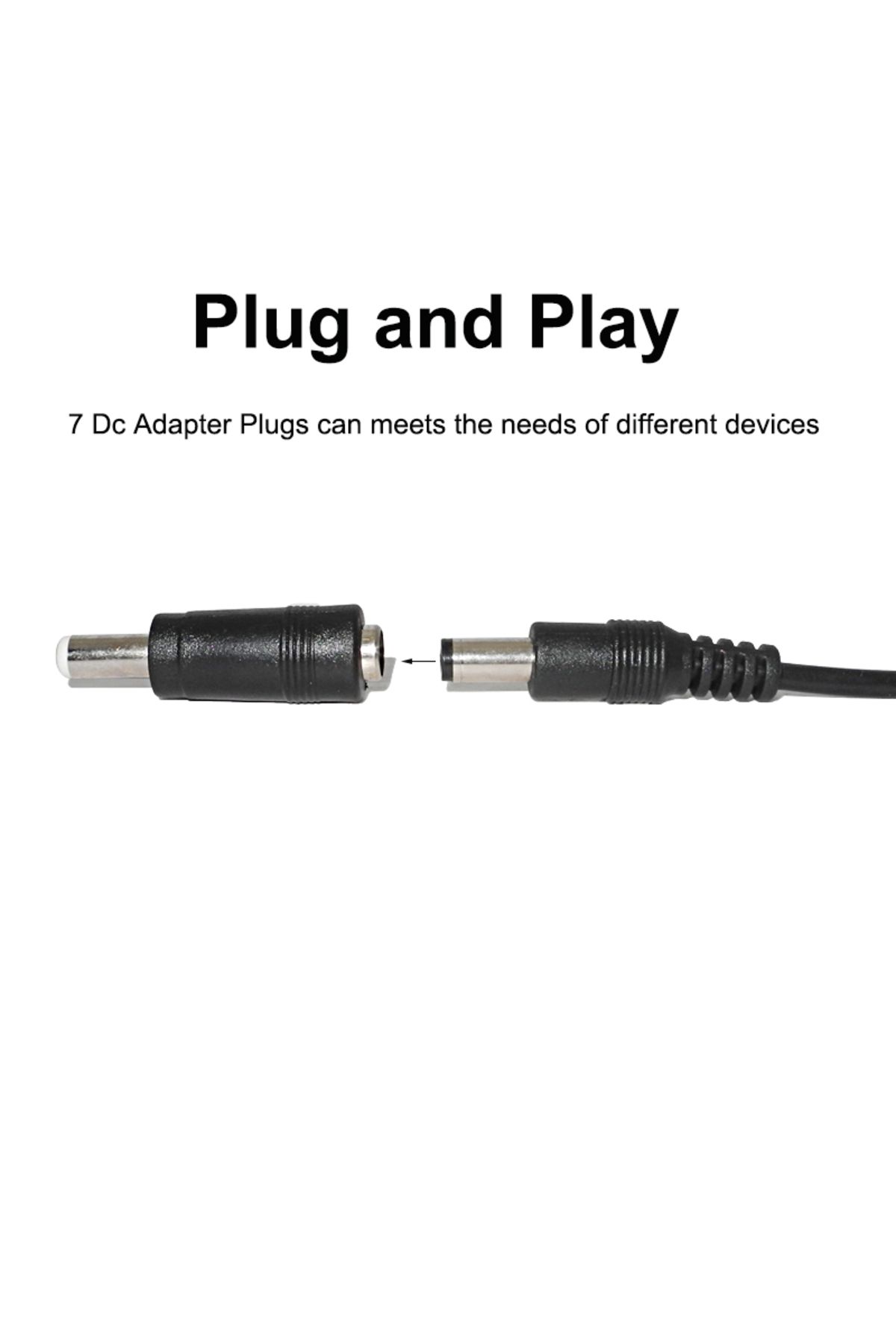 Choice-Universal Power Cable USB to DC 5.5 * 2.1mm Jack 5V Charging Cord with 8 Selectable Connector Ti... 5