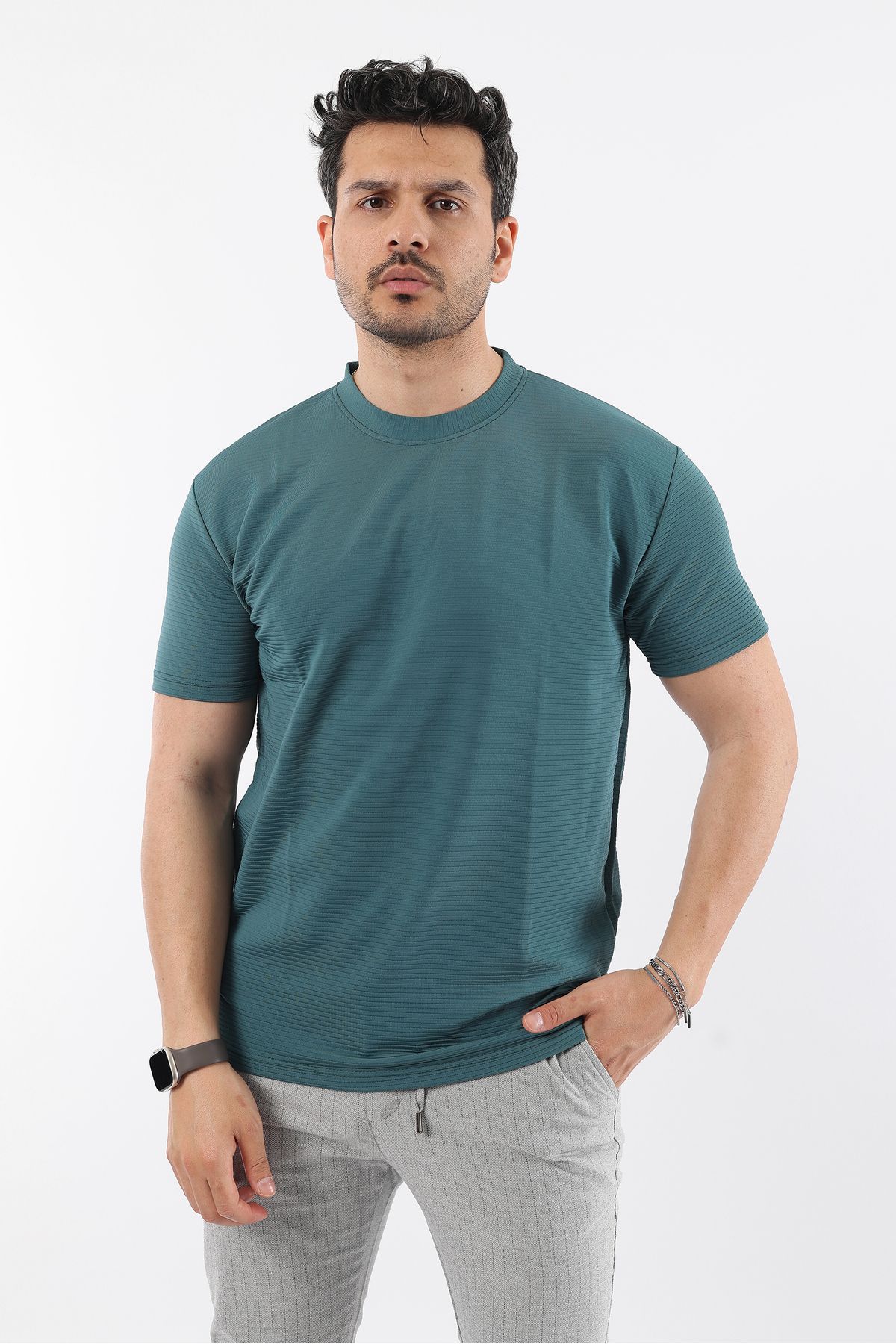 Rodrigo Erkek Dokulu Bisiklet Yaka Basic Tişört T-shirt