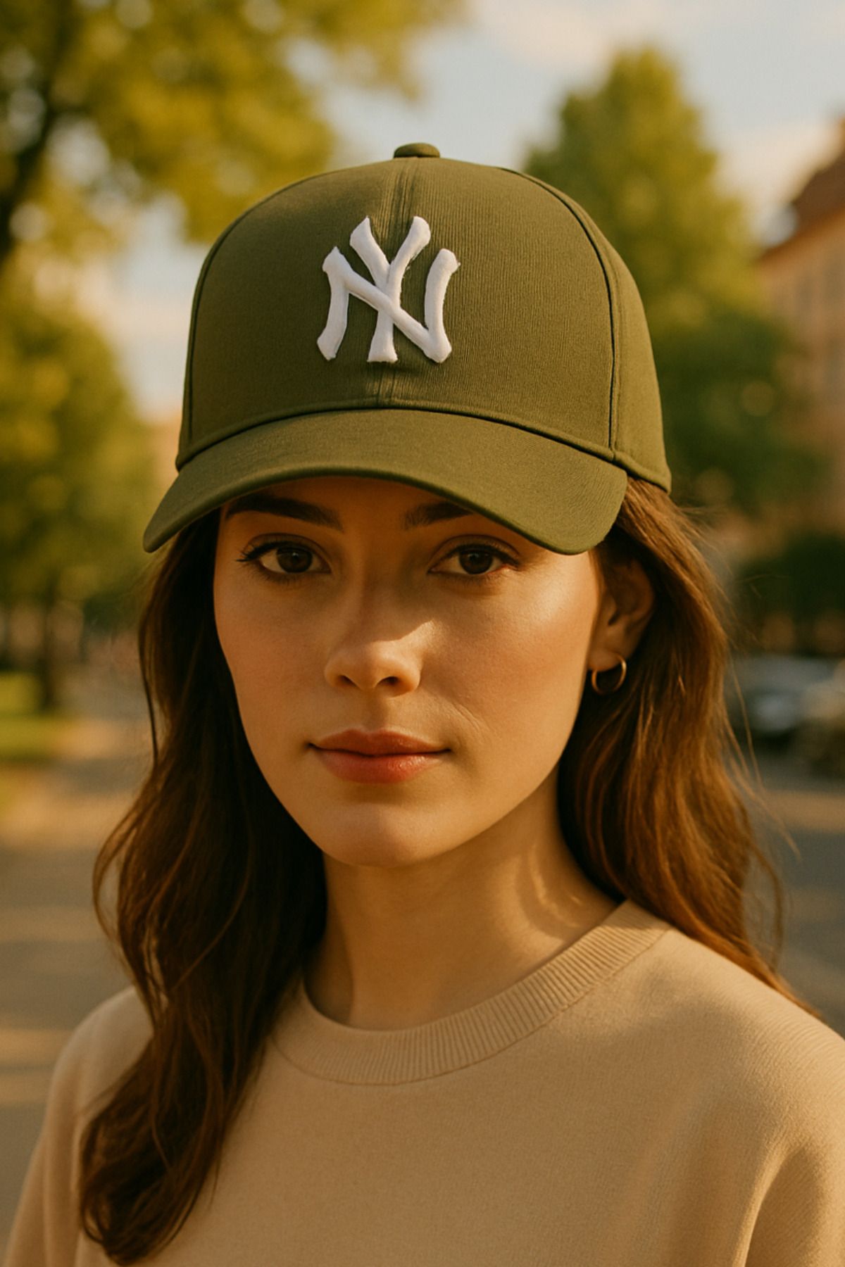 LAGRANZE Kadın Şık New York NY Desenli Şapka
