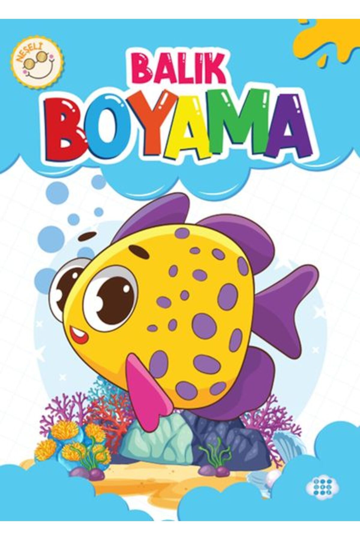 Dokuz Çoçuk Neşeli Balık Boyama