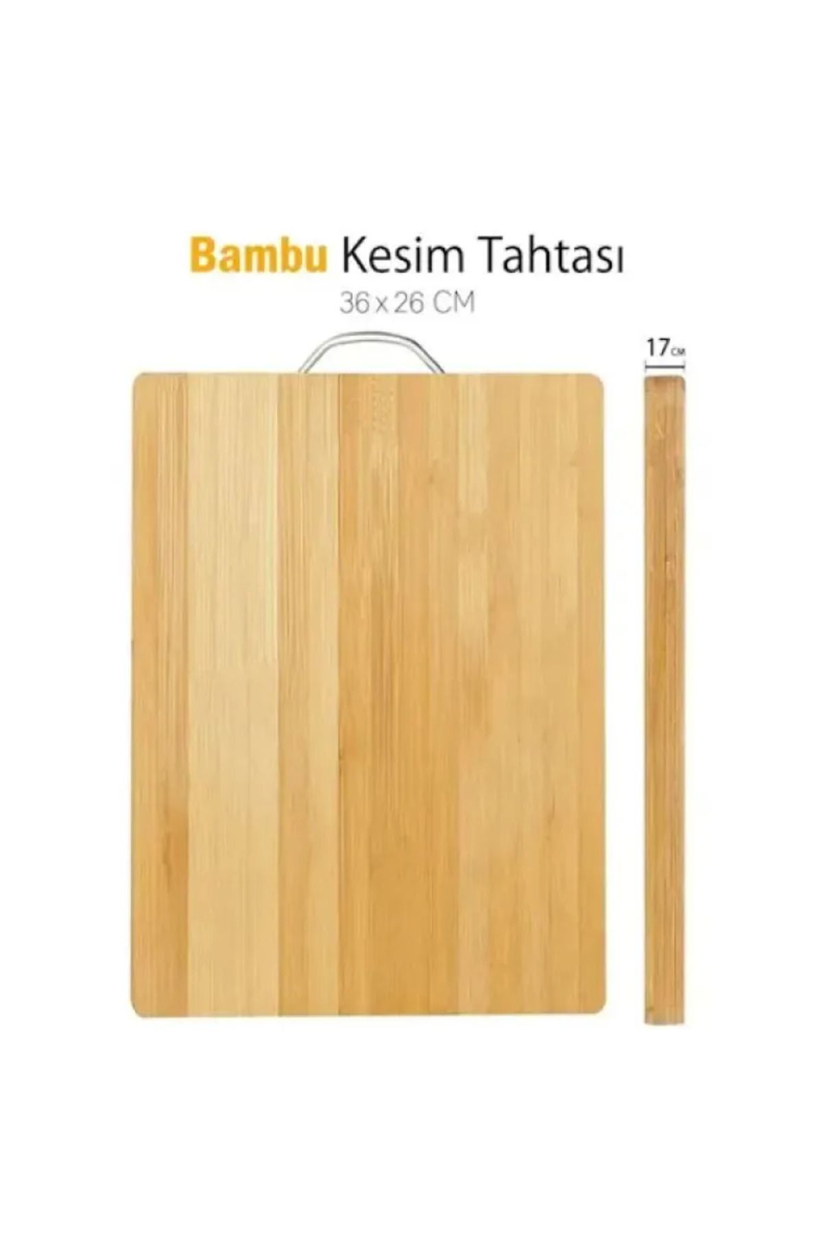 Allproduct Metal Saplı Bambu Kesim Panosu