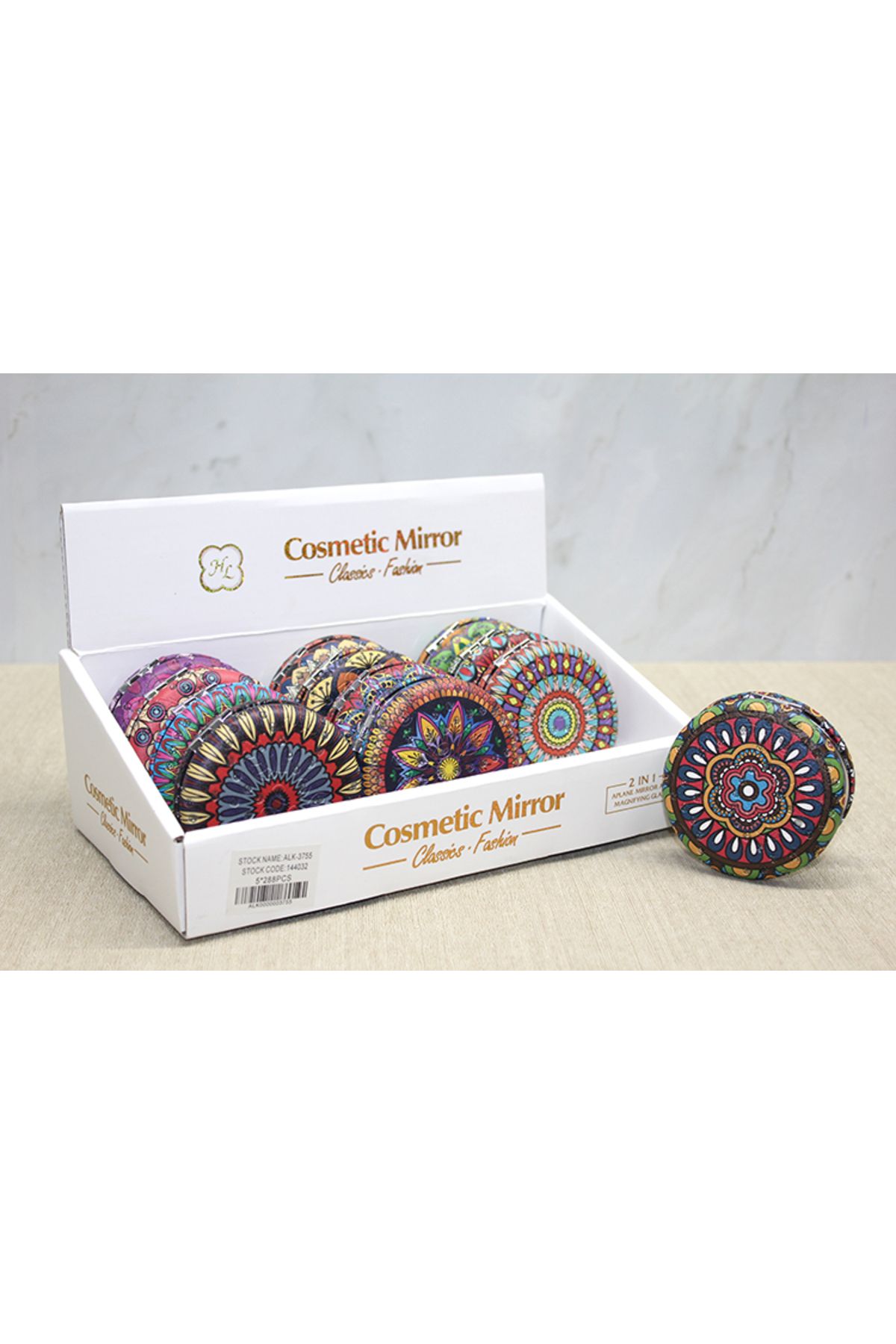 Vivesta Shop Taşlı Yuvarlak El Aynası Kalın