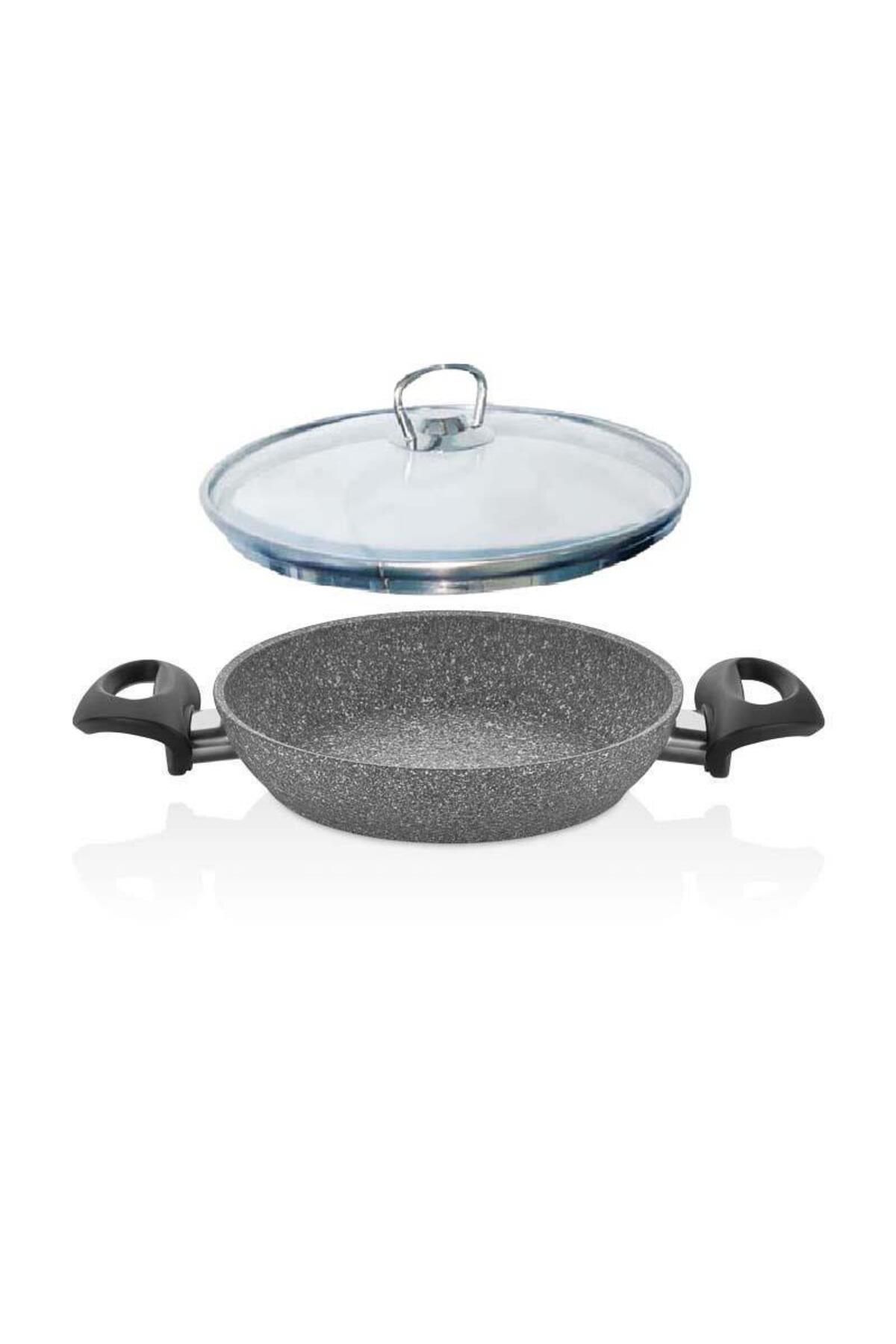 FALEZ Granit Sahan 22 CM Sahan Cam Kapaklı