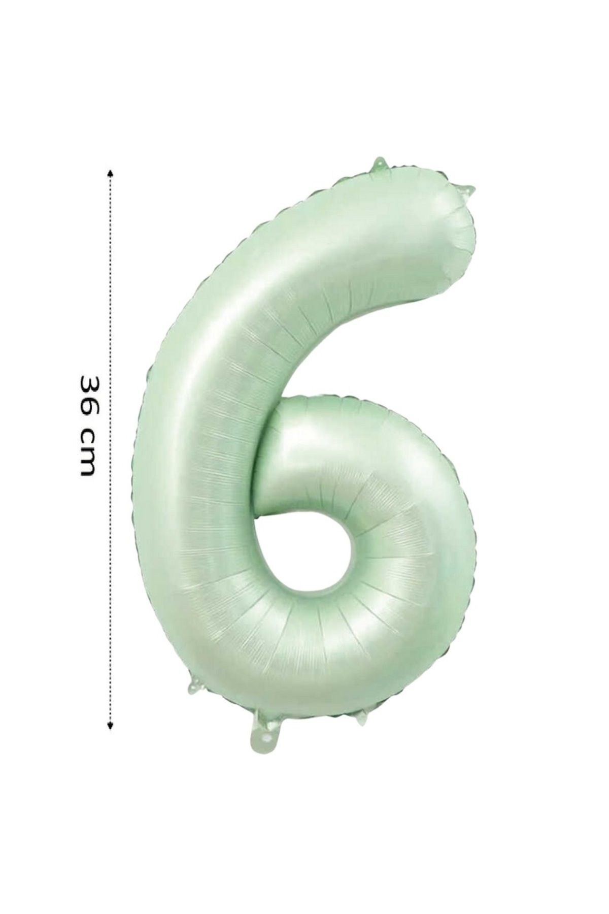 Onay Store Folyo Balon 6 Rakamı Helyum Balon 36 Cm Retro Yeşil Renk - 6 Yaş Balonu - 6 Yaş Balon -6 Rakam Balon