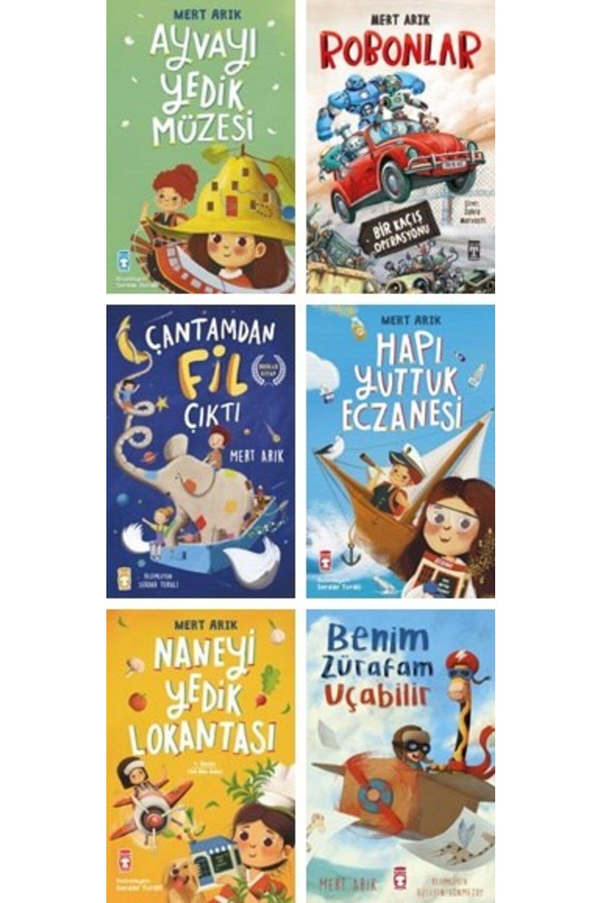 Timaş Çocuk Mert Arık 6'lı Set - Naneyi Yedik Lokantası, Ayvayı Yedik Müzesi, Hapı Yuttuk Eczanesi, Robonlar, Ça