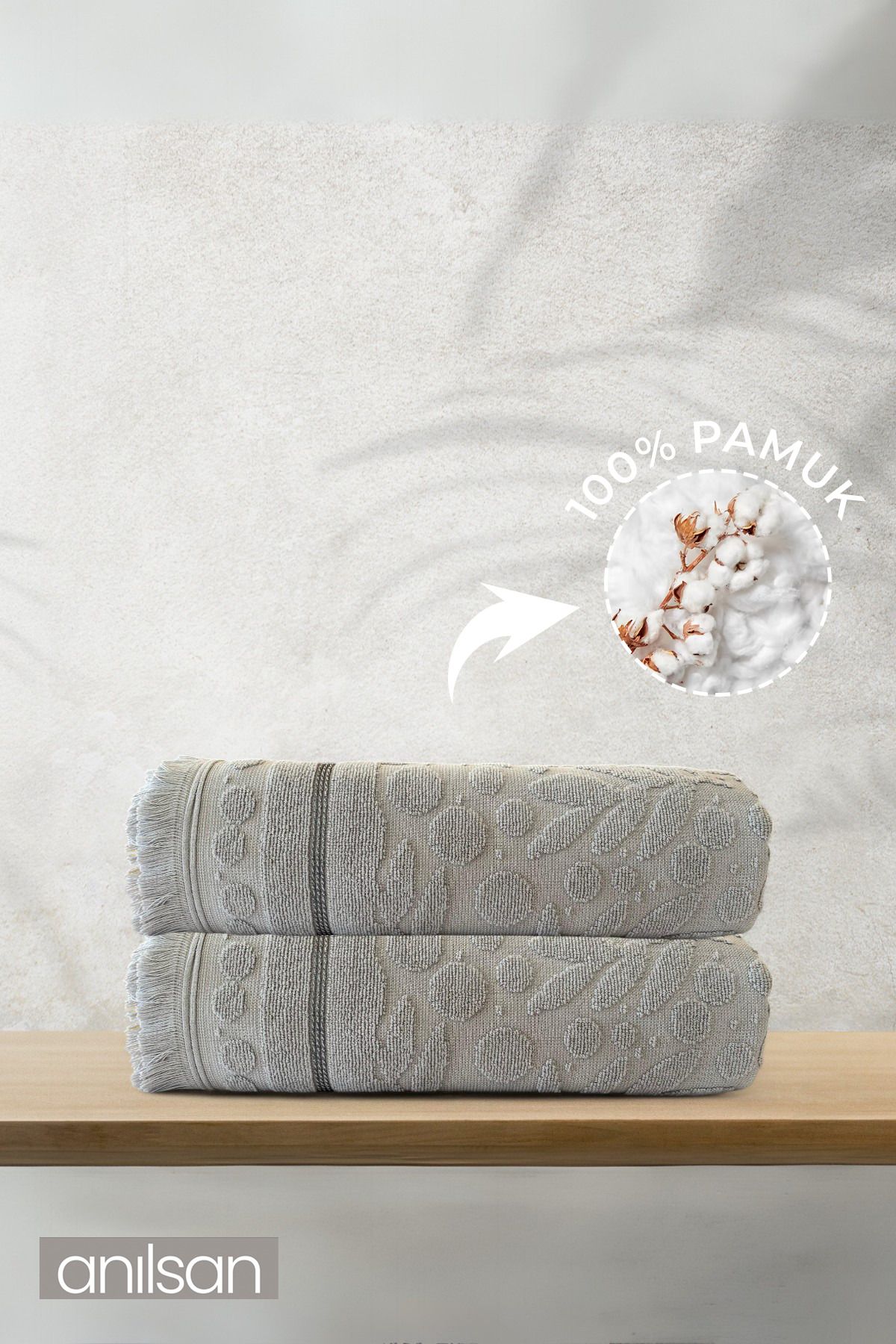 Anılsan 2'li Ela Banyo Havlusu - 70x140 Cm, 570gr, %100 pamuk, Spa Ve Otel Havlusu, Günlük Kullanıma Uygun