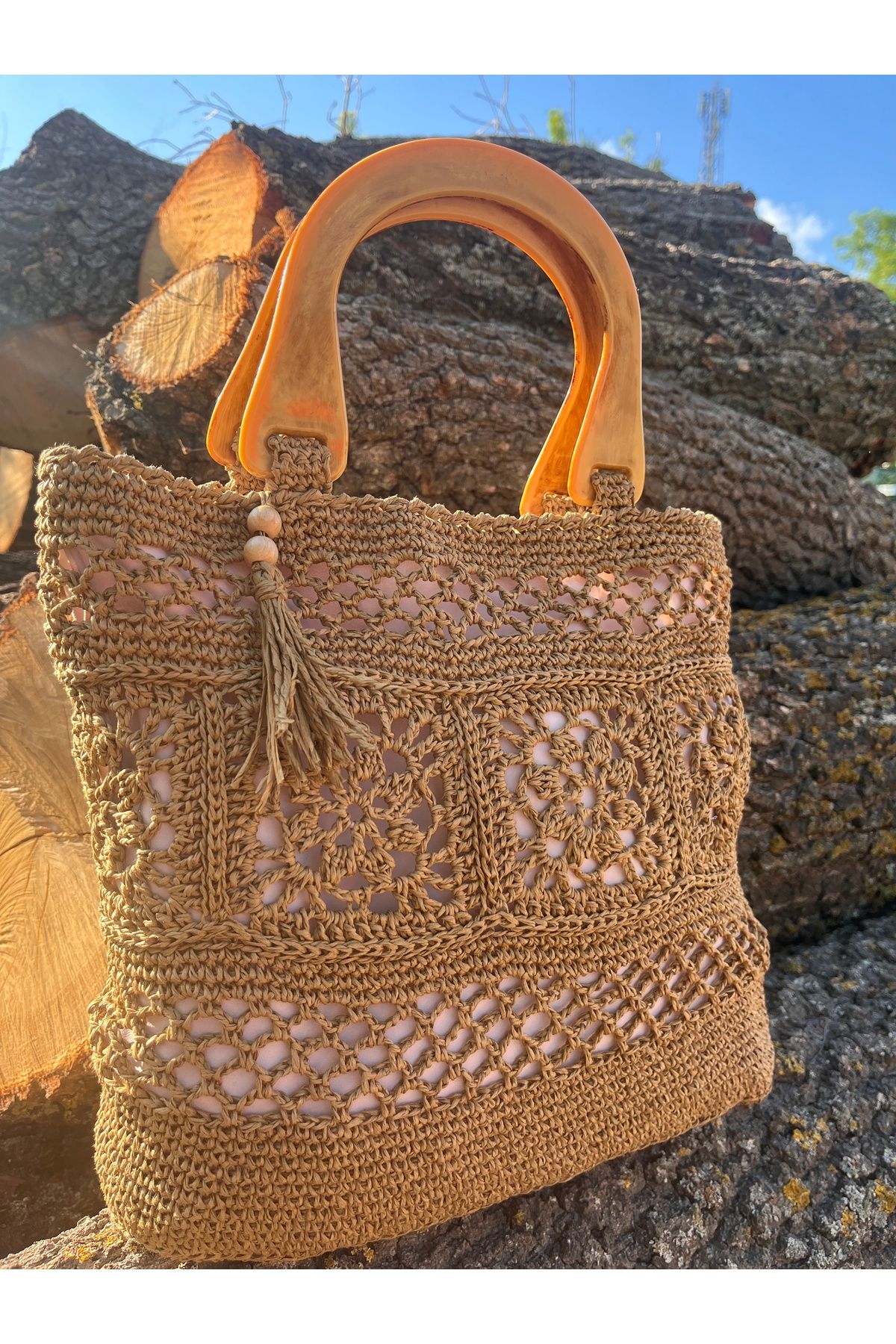 shop Plaj çantası hasır çanta kağıt ip çanta