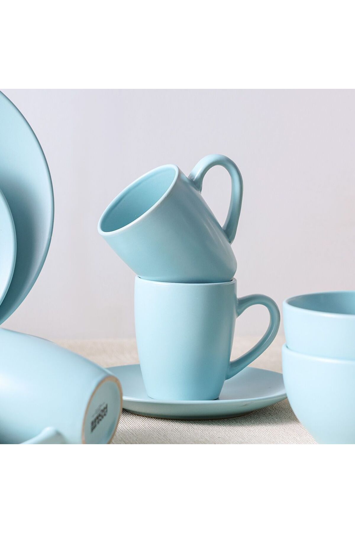 Danube Home-Apollo 16-Piece Color Glazed Stoneware Dinner Set -Serves 4 Turquoise 3
