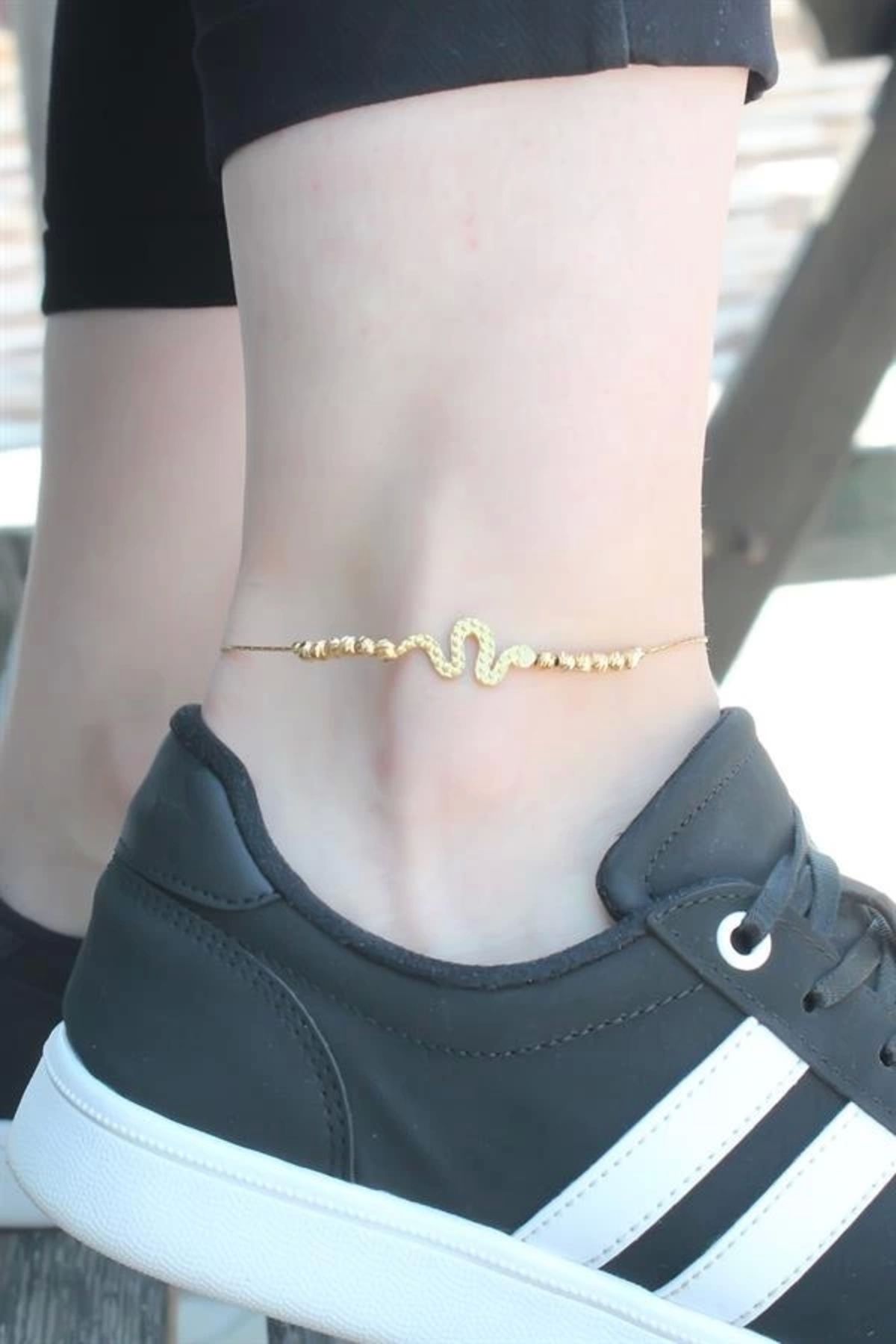 FASHIONLINE Yılan Figür Gold Renk Halhal
