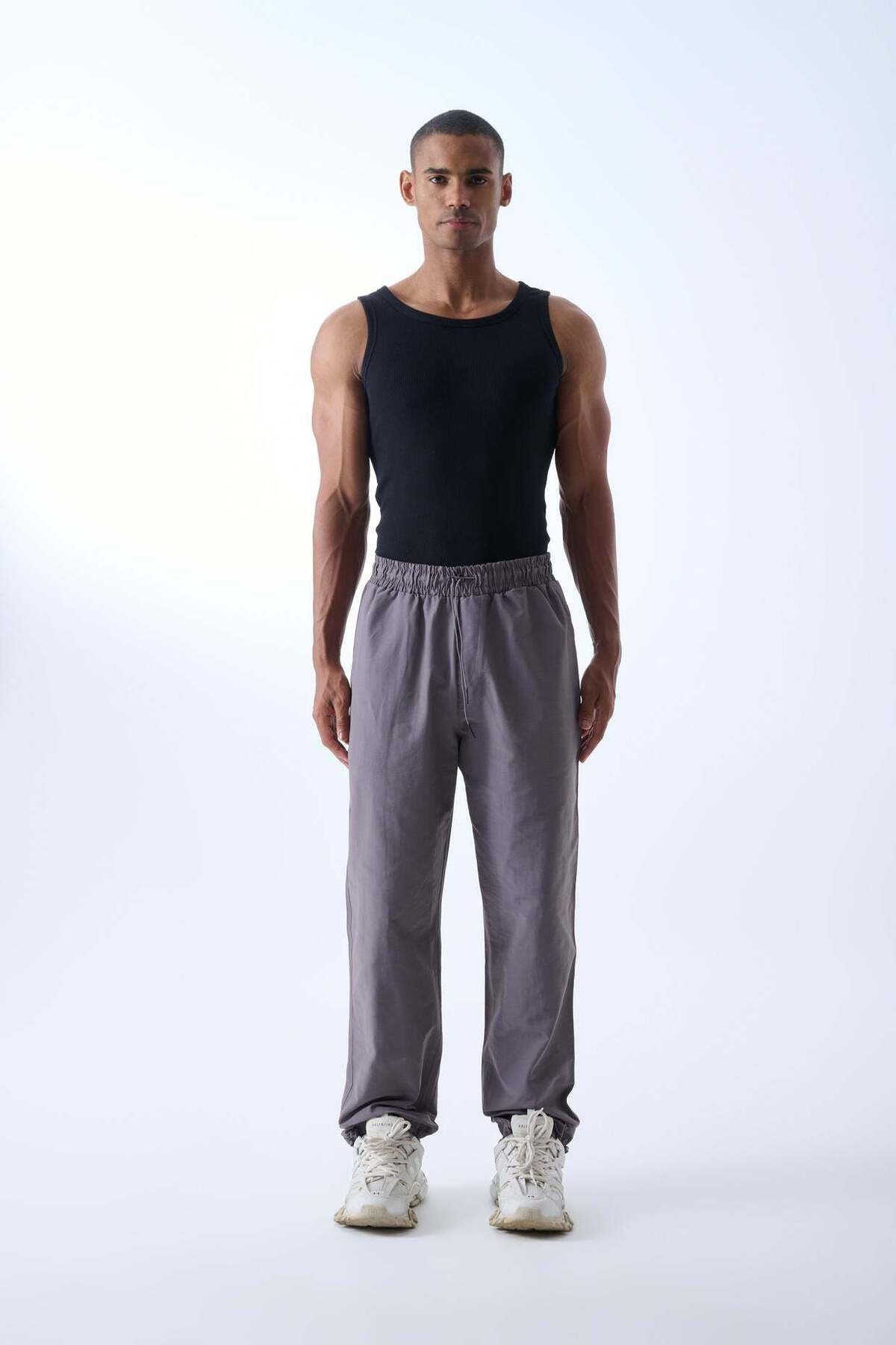 jaceyjace Paraşüt Kumaş Jogger Pantolon - Füme